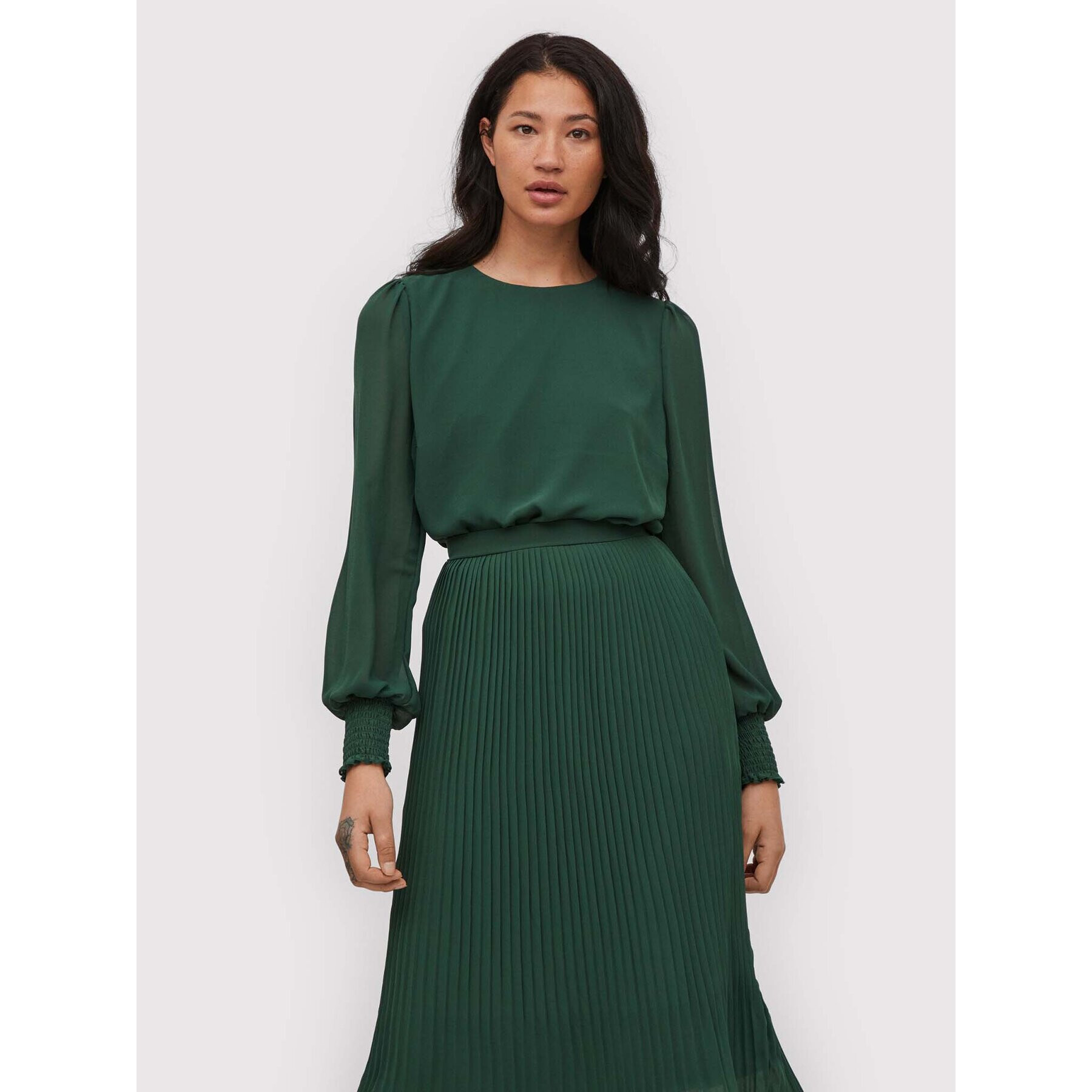 Vila Блуза Adeline 14076633 Зелен Relaxed Fit - Pepit.bg