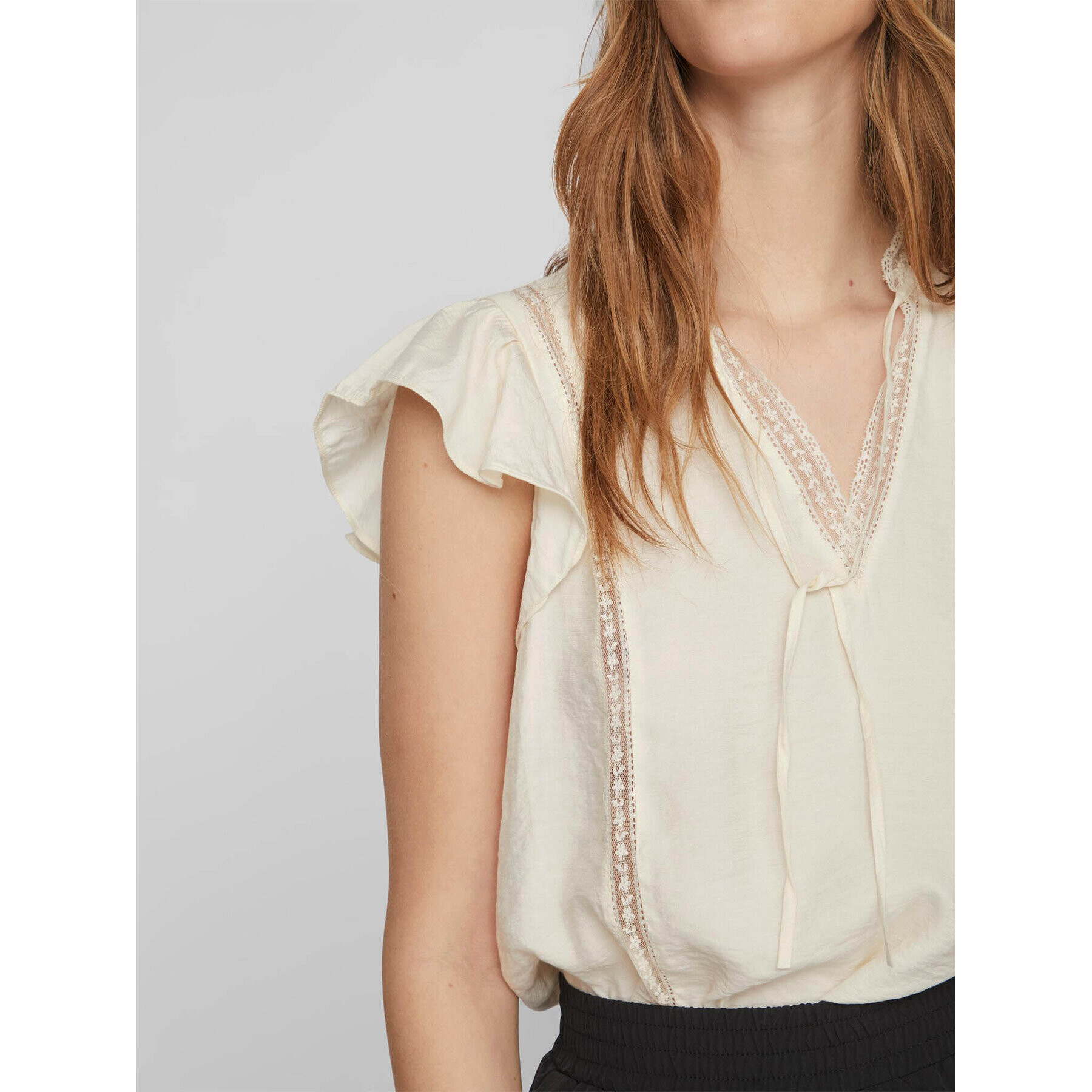 Vila Блуза Lucia 14086329 Екрю Loose Fit - Pepit.bg