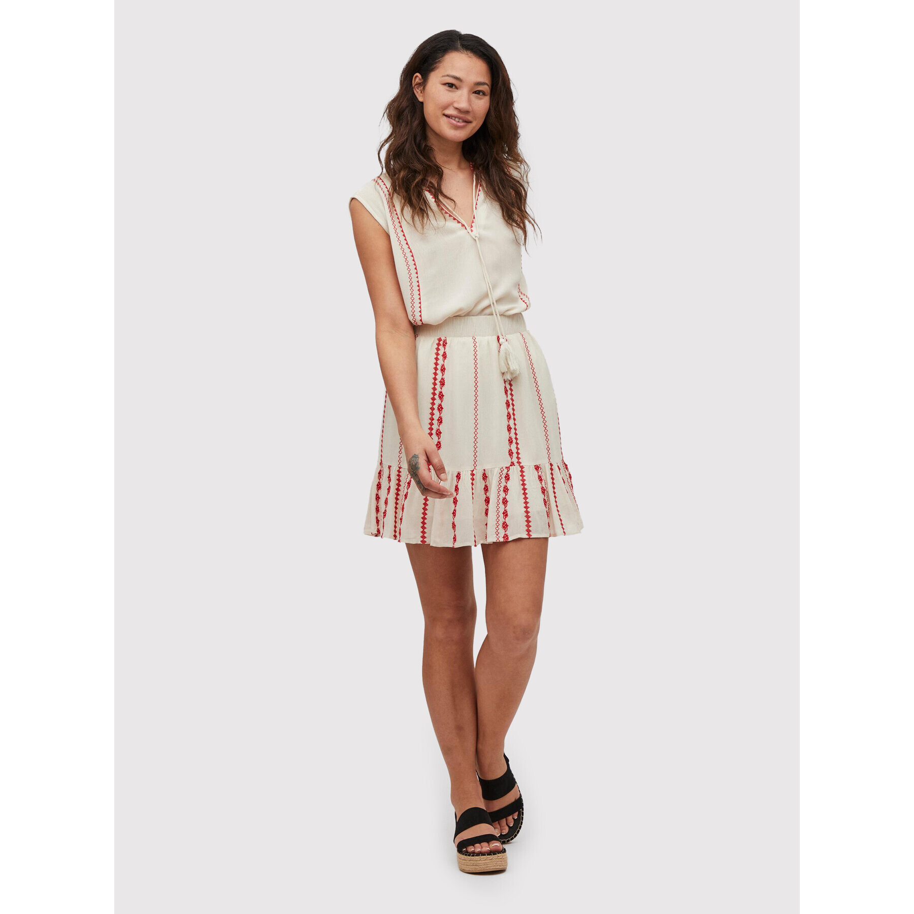 Vila Блуза Michelle 14075275 Екрю Regular Fit - Pepit.bg