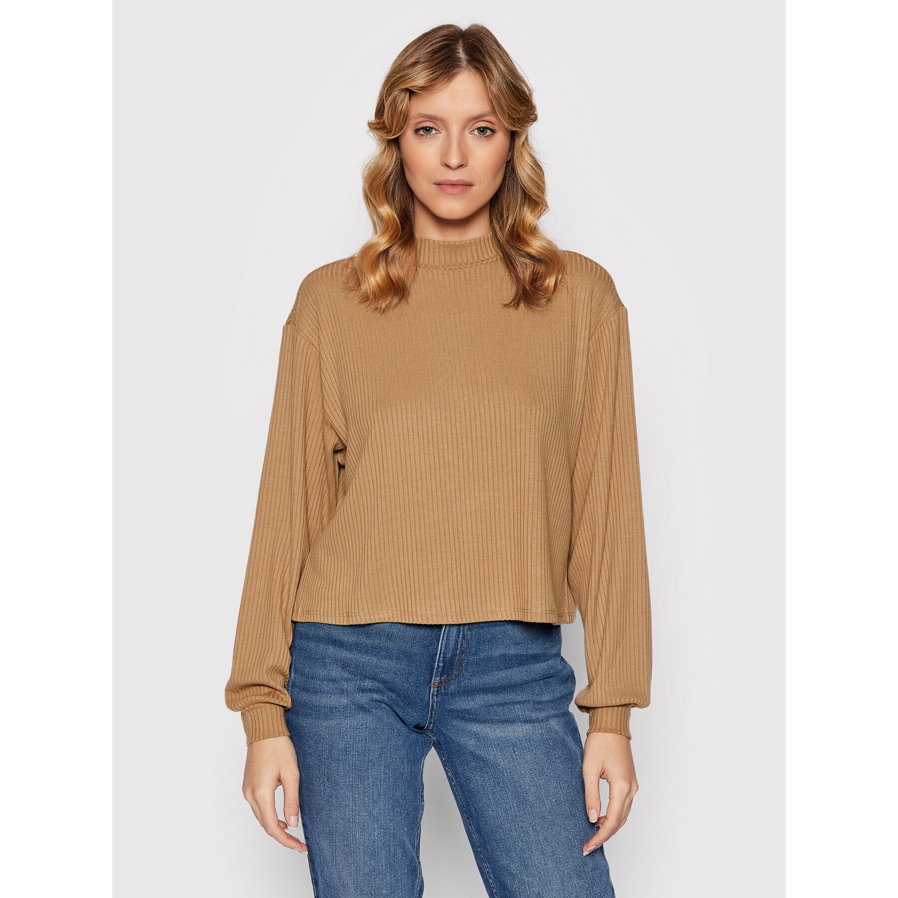 Vila Блуза Ribbi 14065569 Кафяв Relaxed Fit - Pepit.bg