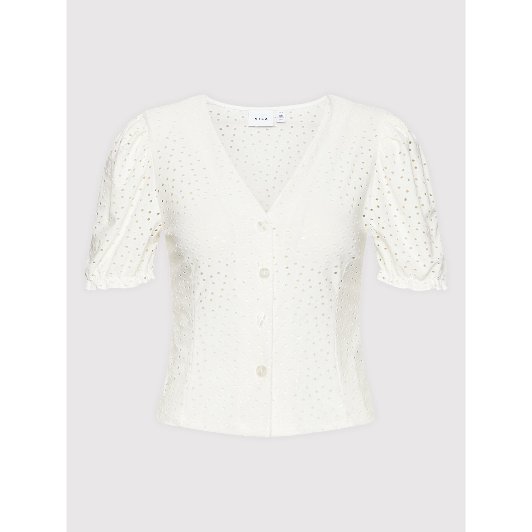 Vila Блуза Tressy 14073648 Бял Regular Fit - Pepit.bg