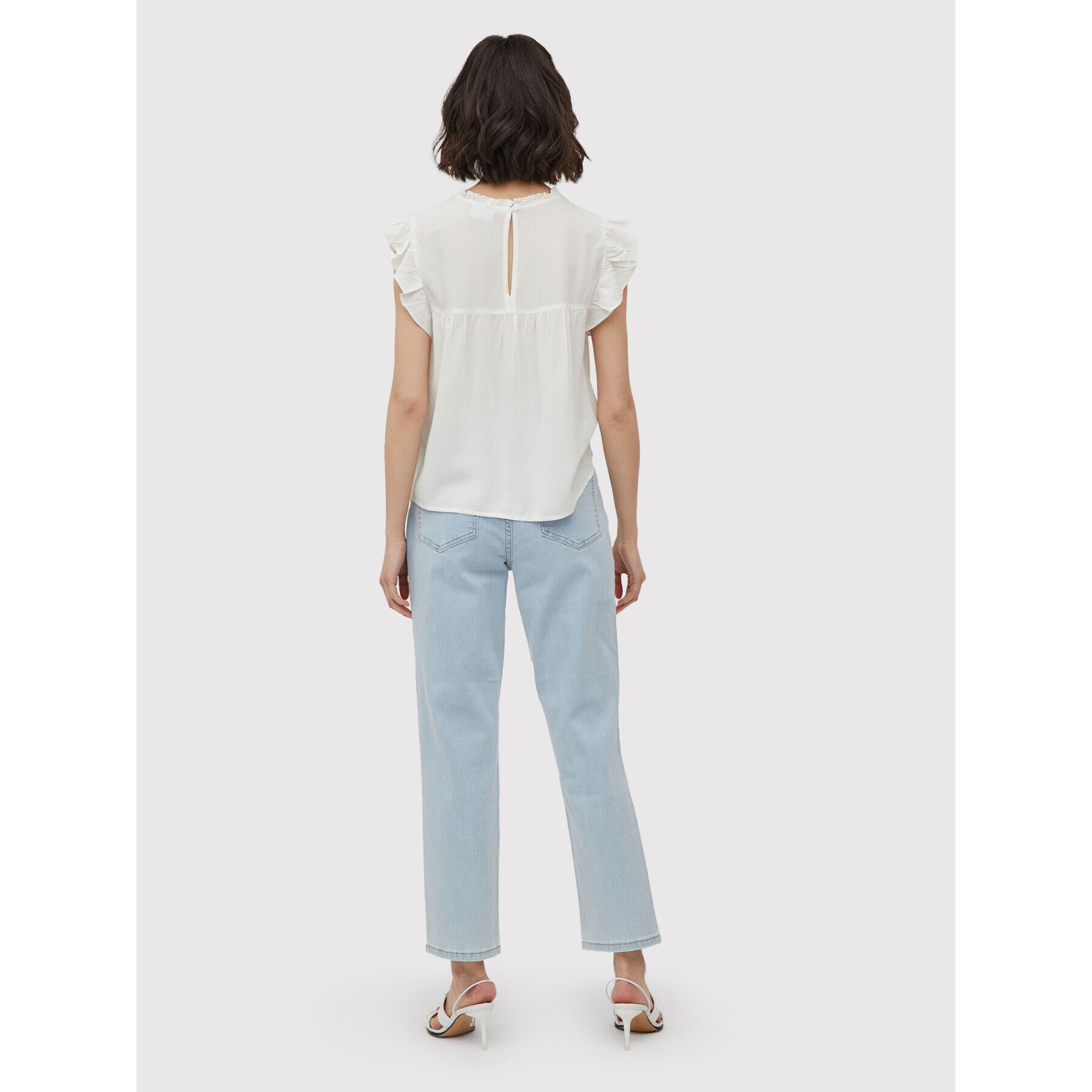 Vila Блуза Visia 14075227 Бял Loose Fit - Pepit.bg