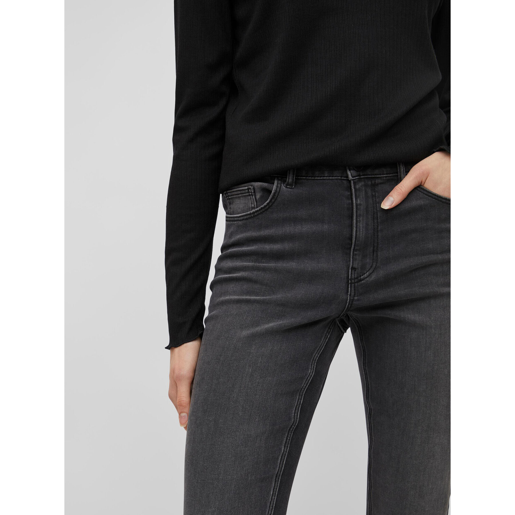 Vila Дънки Sarah 14084763 Сив Skinny Fit - Pepit.bg