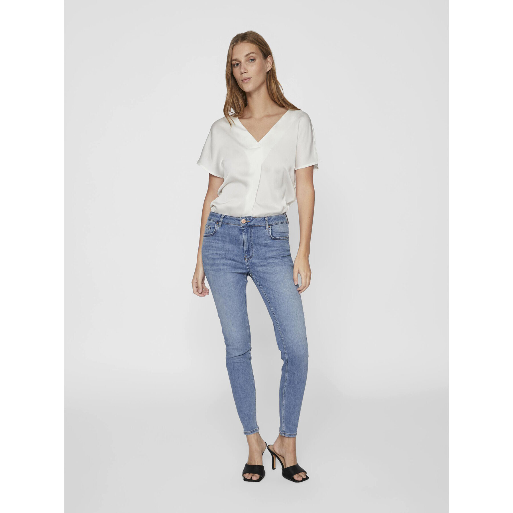Vila Дънки Sarah 14094341 Син Skinny Fit - Pepit.bg