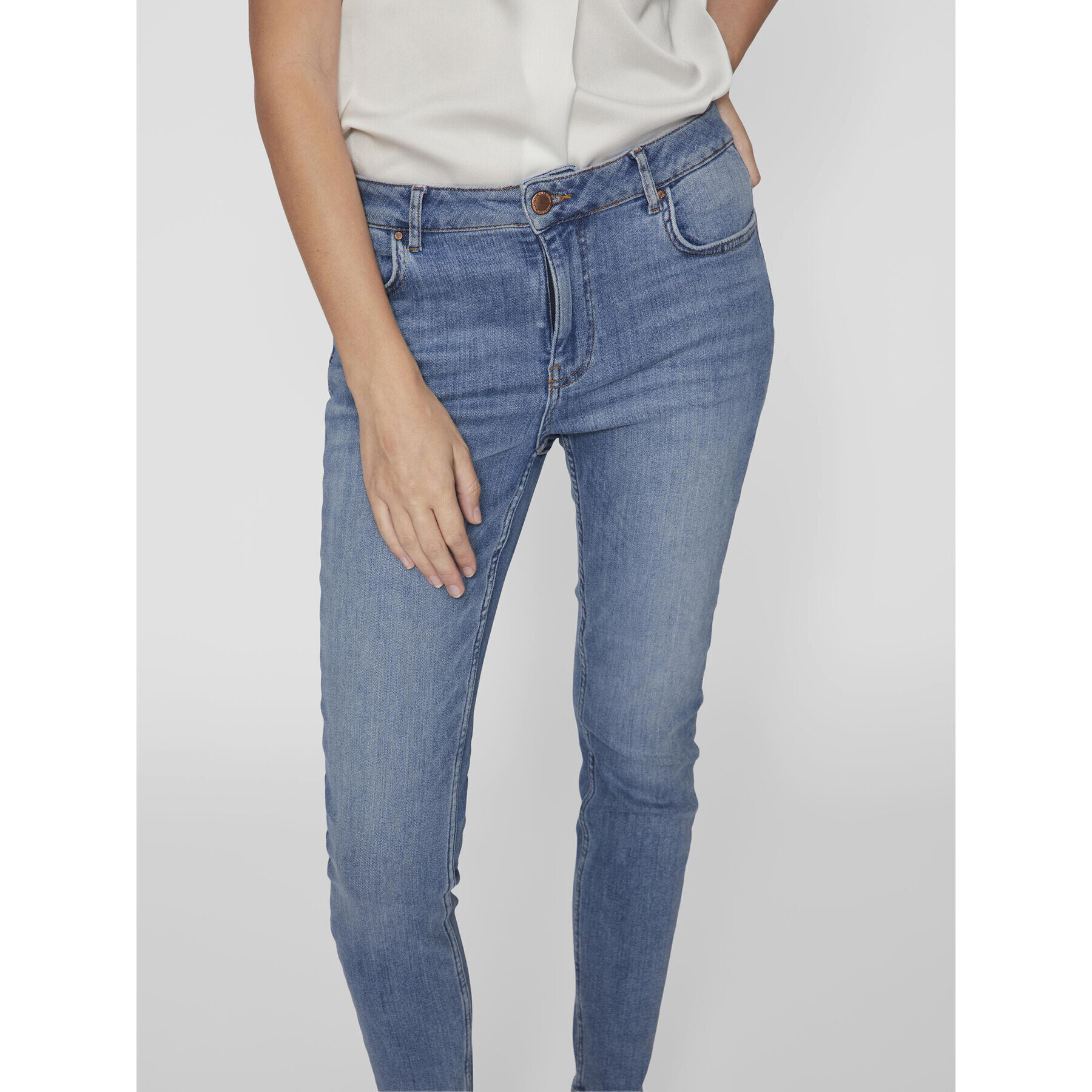 Vila Дънки Sarah 14094341 Син Skinny Fit - Pepit.bg