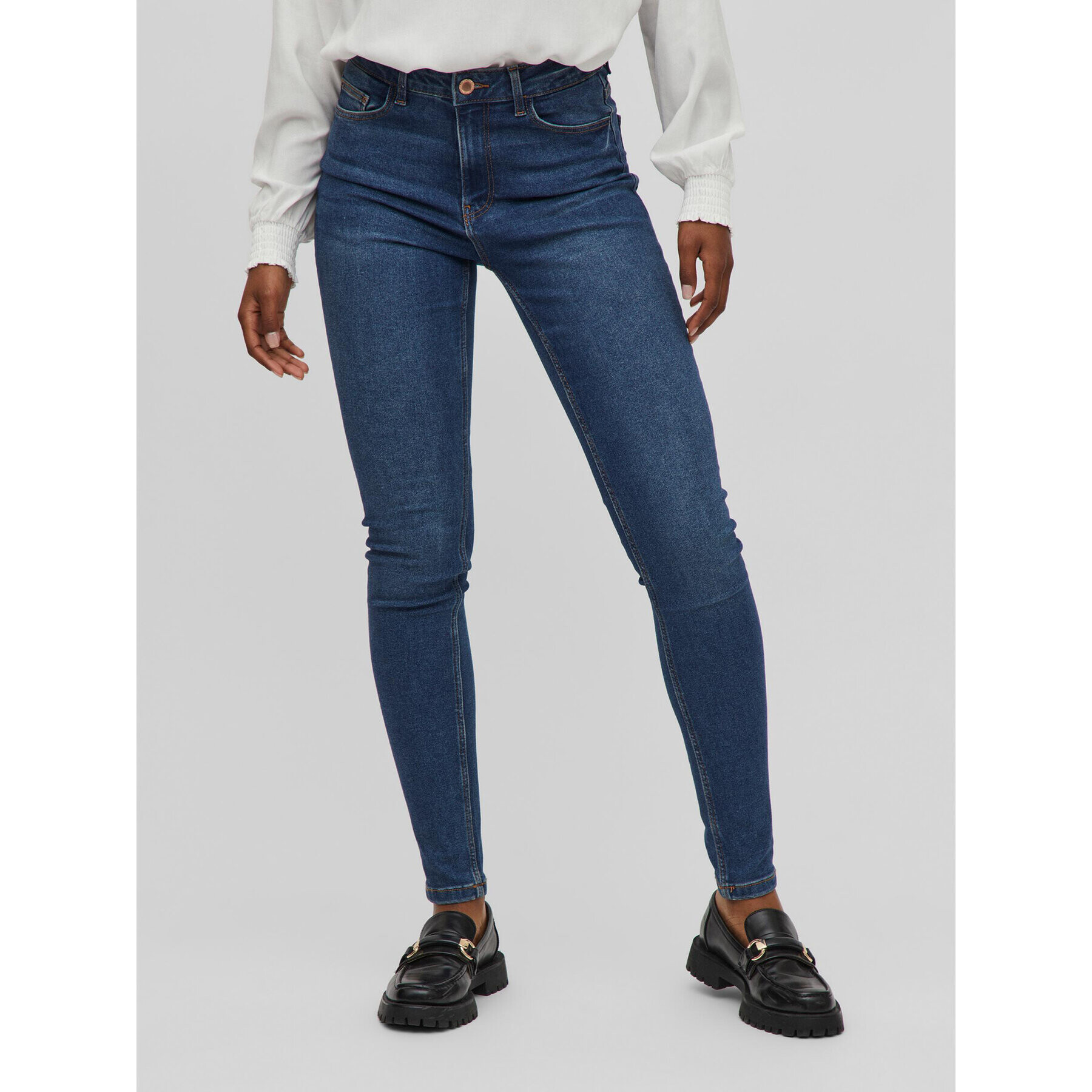 Vila Дънки Skinnie 14077833 Тъмносин Skinny Fit - Pepit.bg