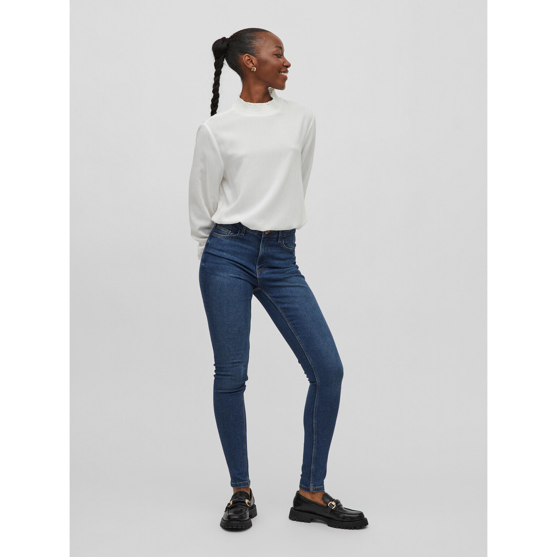 Vila Дънки Skinnie 14077833 Тъмносин Skinny Fit - Pepit.bg