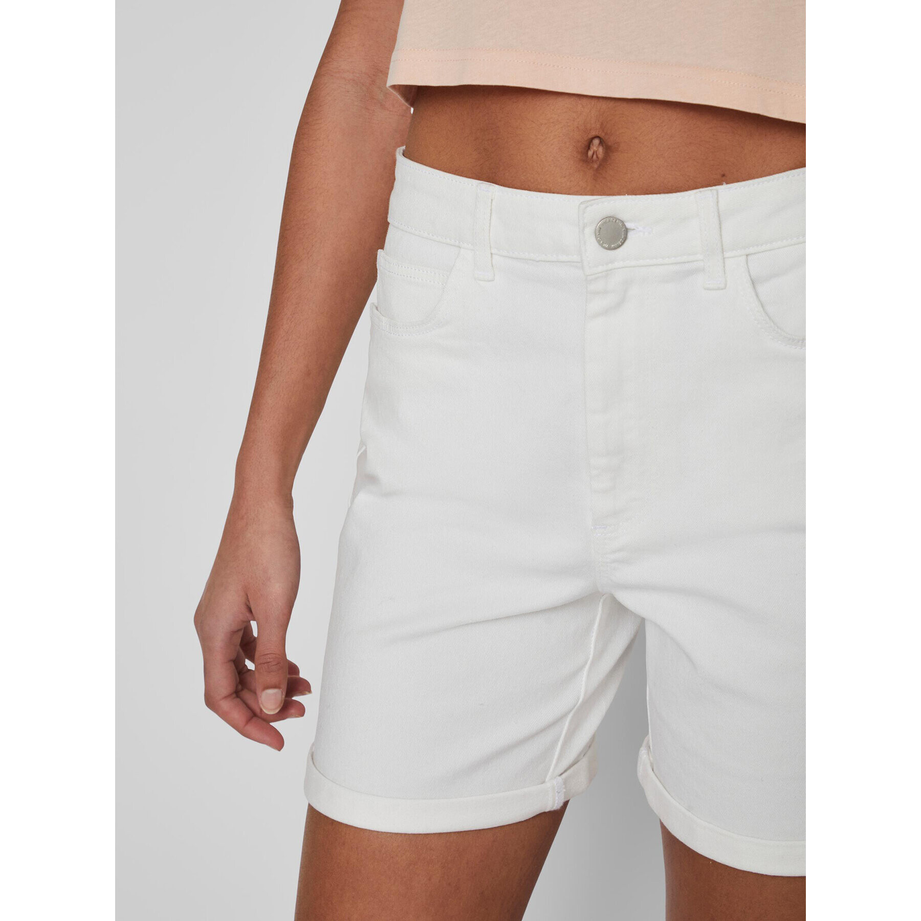 Vila Дънкови шорти Jo 14084721 Бял Regular Fit - Pepit.bg