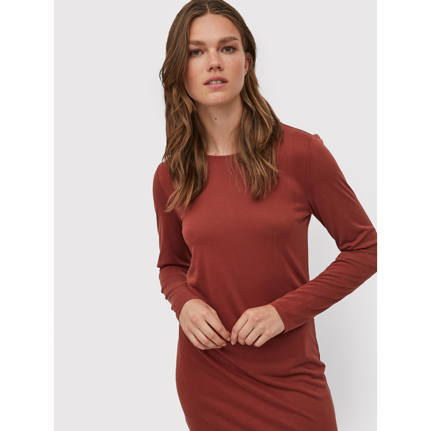 Vila Ежедневна рокля Modala 14075489 Червен Slim Fit - Pepit.bg