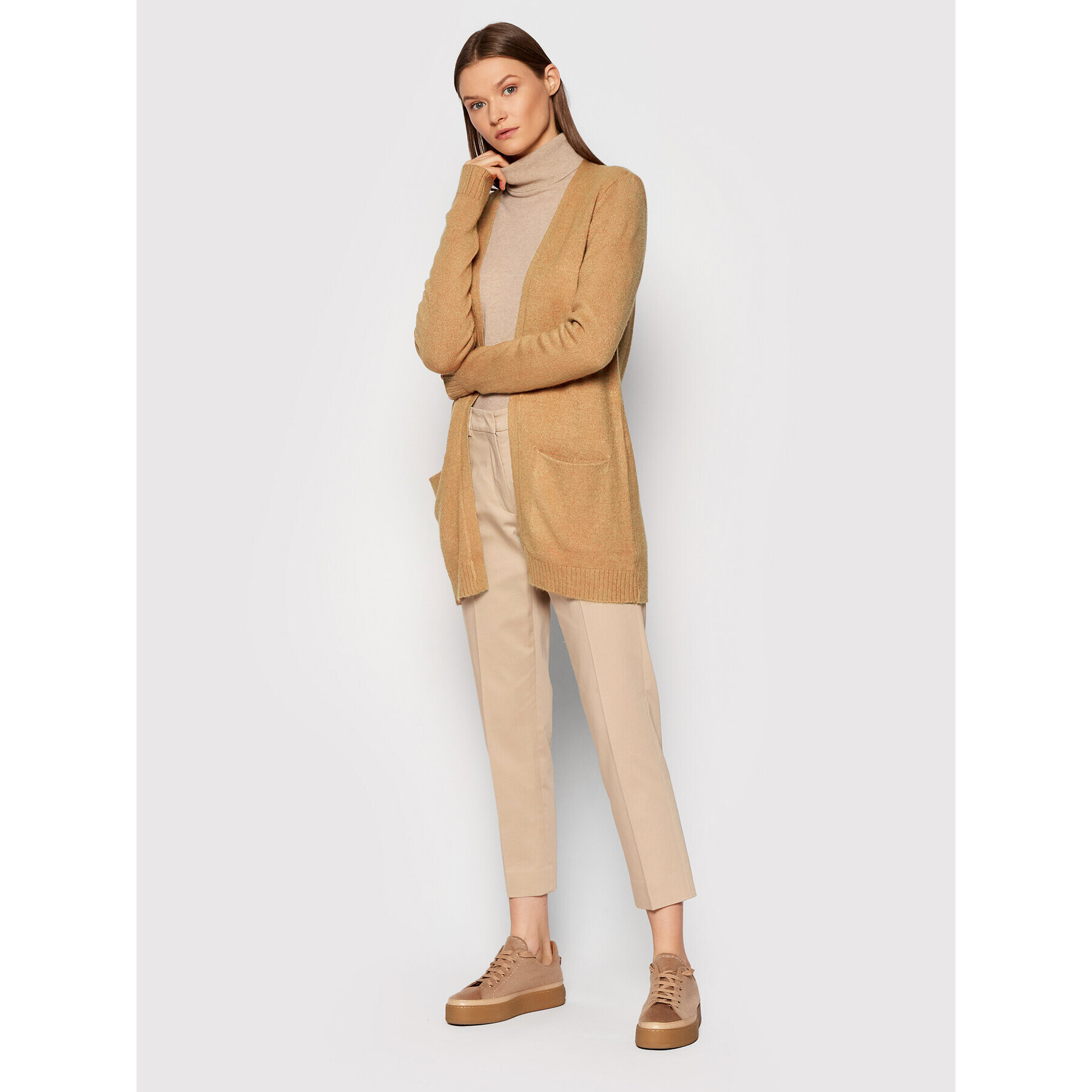 Vila Кардиган Ril 14044041 Кафяв Regular Fit - Pepit.bg