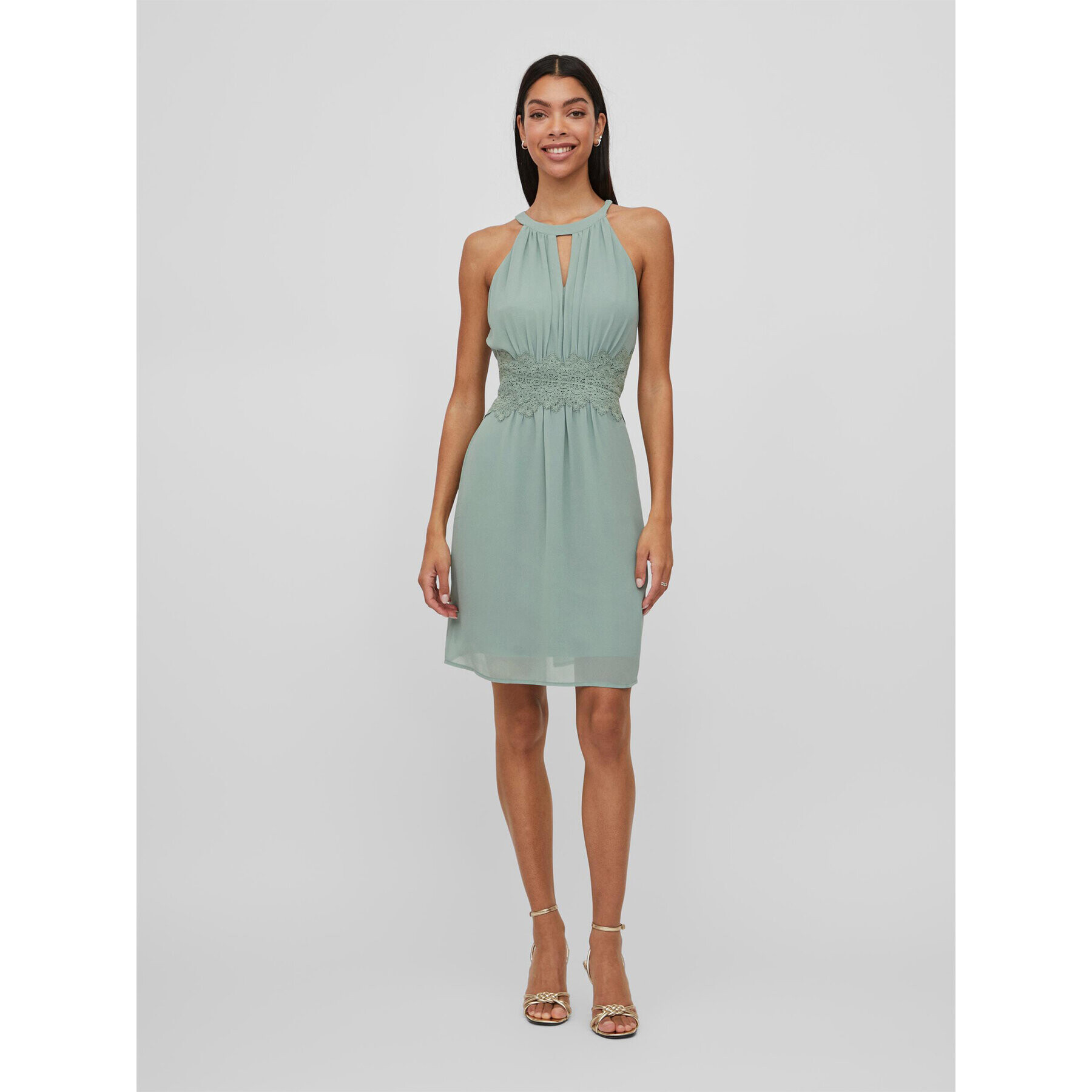 Vila Коктейлна рокля Milina 14057364 Зелен Regular Fit - Pepit.bg