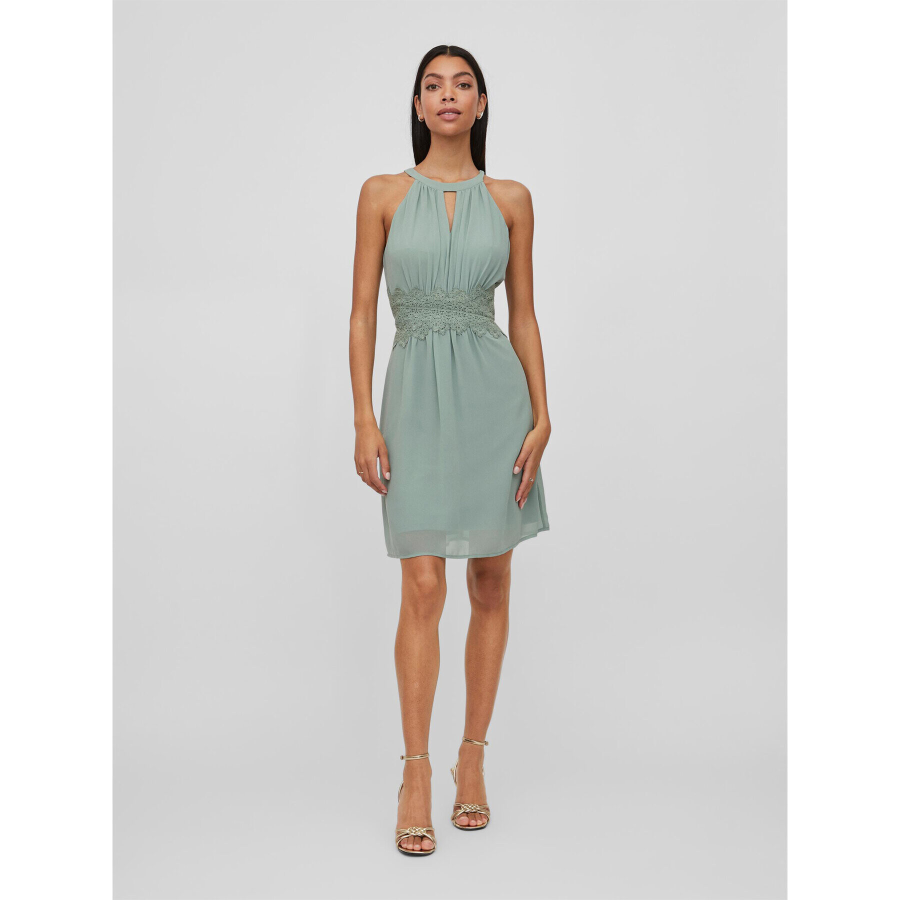 Vila Коктейлна рокля Milina 14057364 Зелен Regular Fit - Pepit.bg