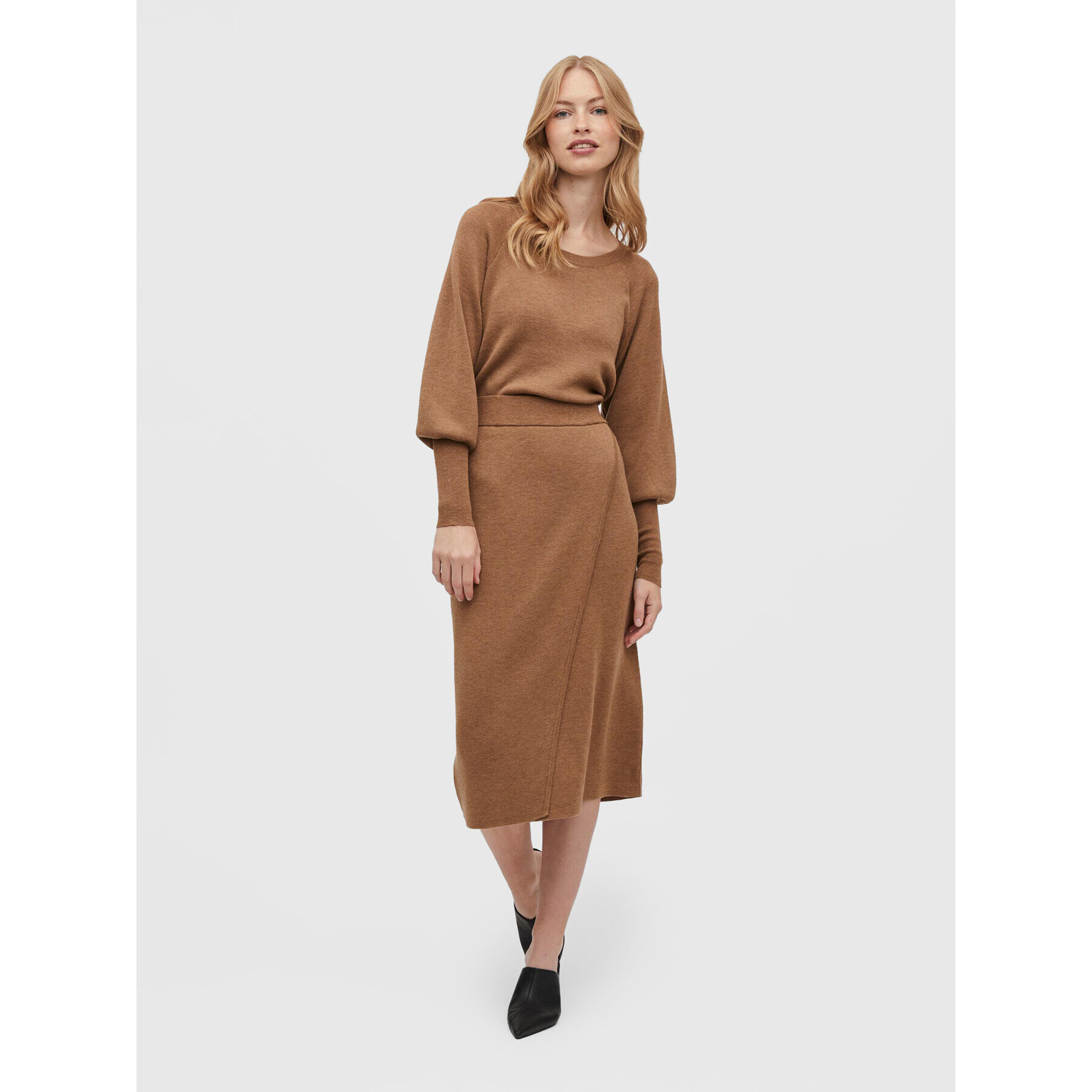 Vila Миди пола Marla 14076042 Кафяв Regular Fit - Pepit.bg