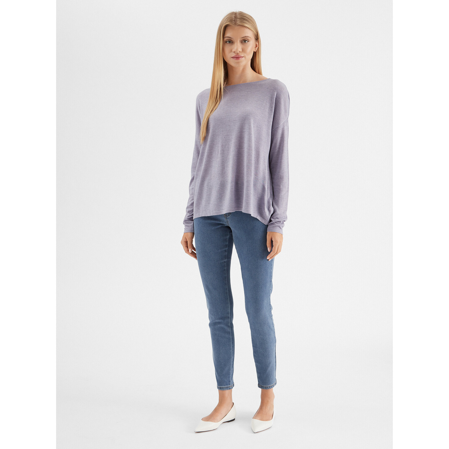 Vila Пуловер Bella 14079773 Виолетов Relaxed Fit - Pepit.bg