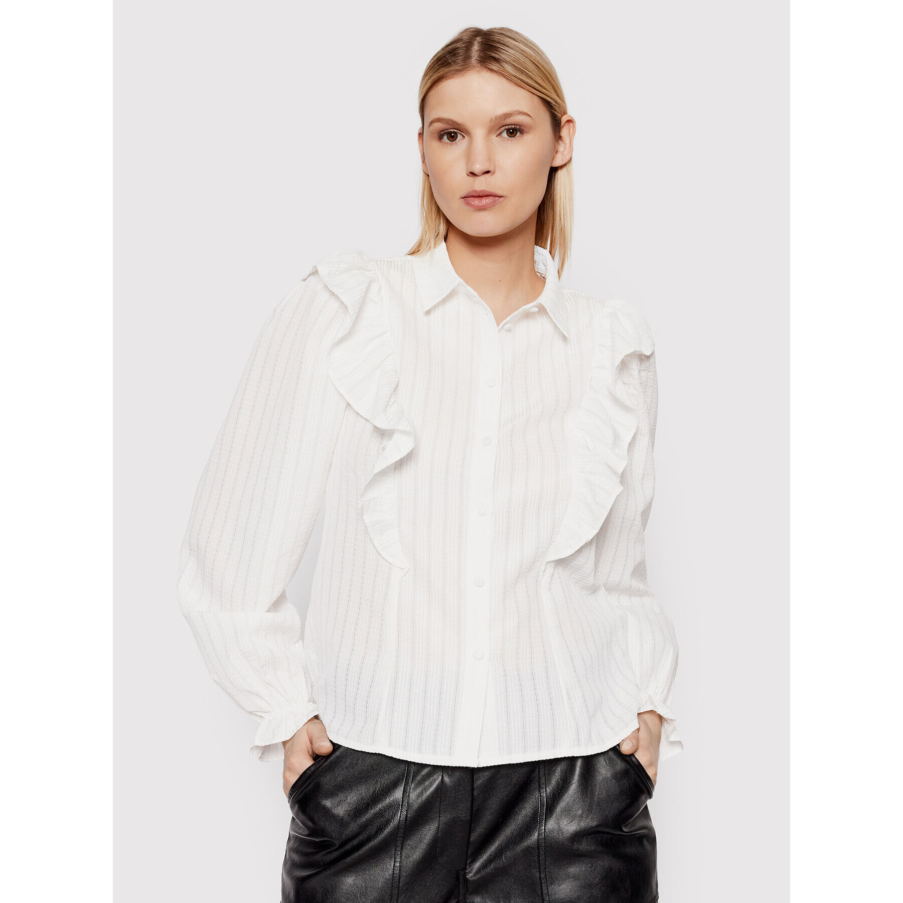 Vila Риза Lyck 14074466 Бял Regular Fit - Pepit.bg