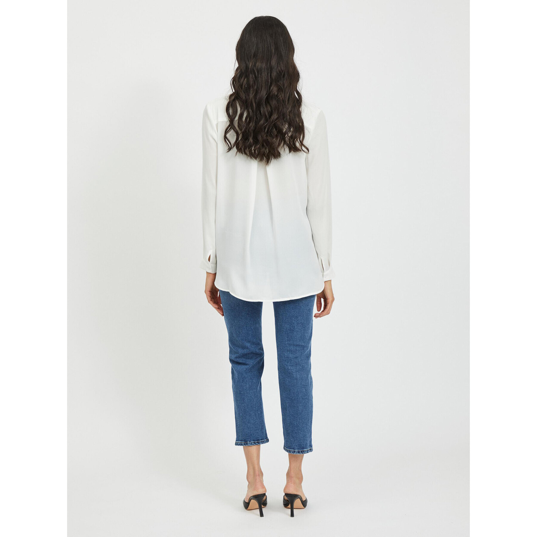 Vila Риза Lucy 14044253 Бял Relaxed Fit - Pepit.bg