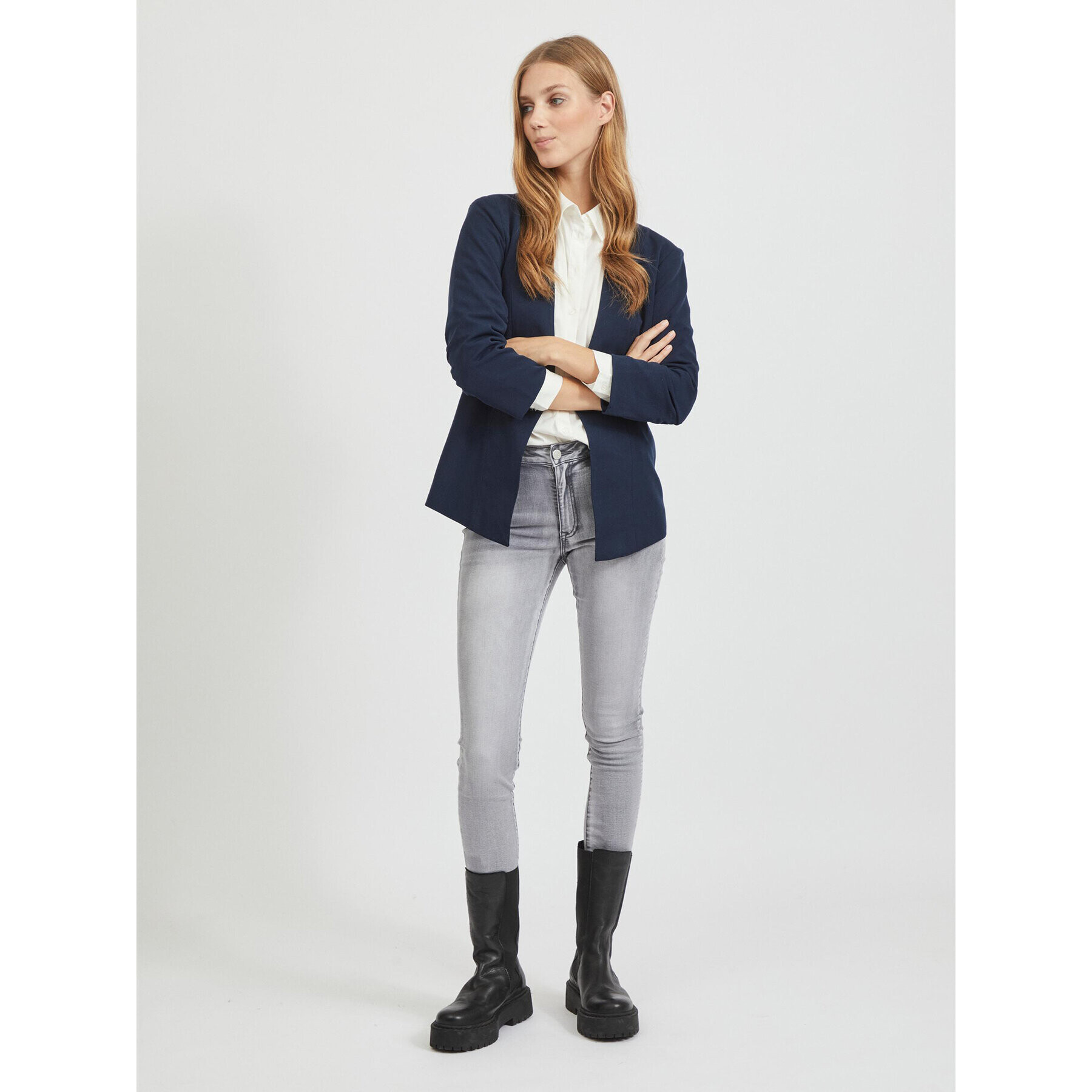 Vila Сако Her New 14039434 Тъмносин Regular Fit - Pepit.bg