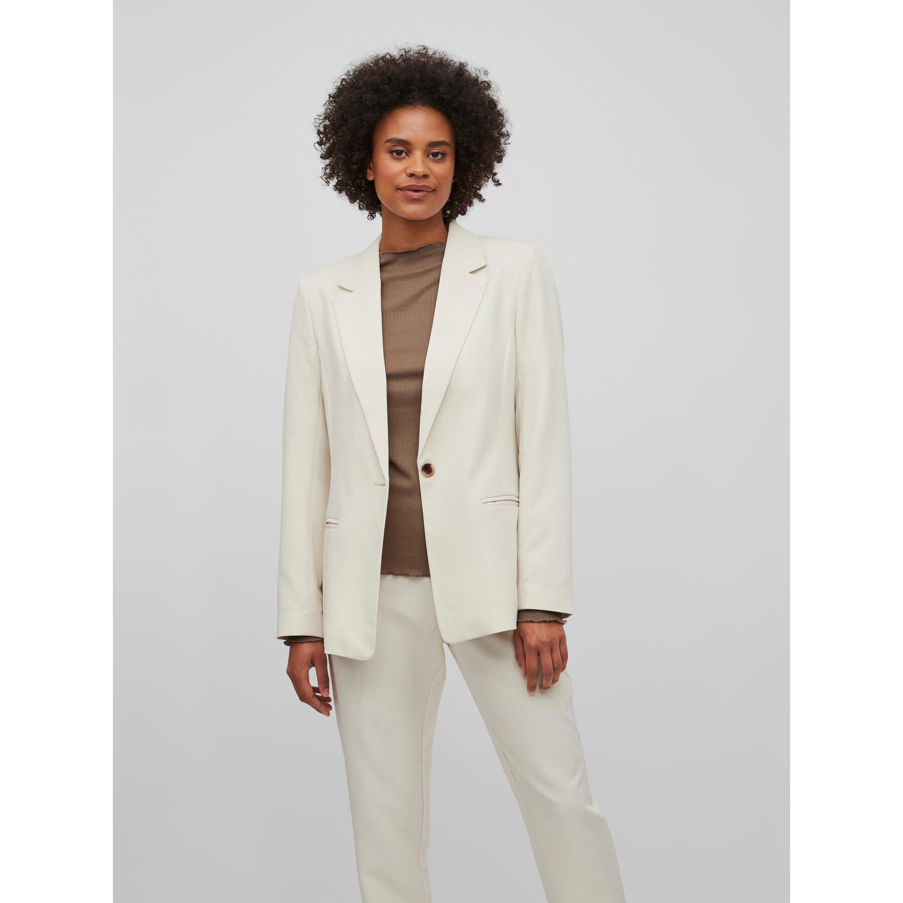 Vila Сако Lowny 14079590 Екрю Regular Fit - Pepit.bg