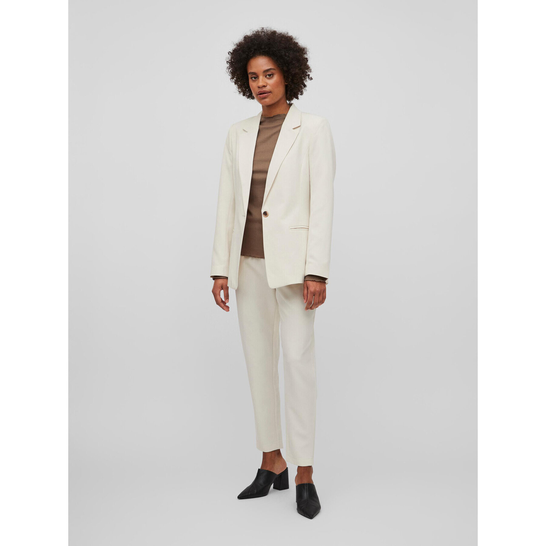 Vila Сако Lowny 14079590 Екрю Regular Fit - Pepit.bg
