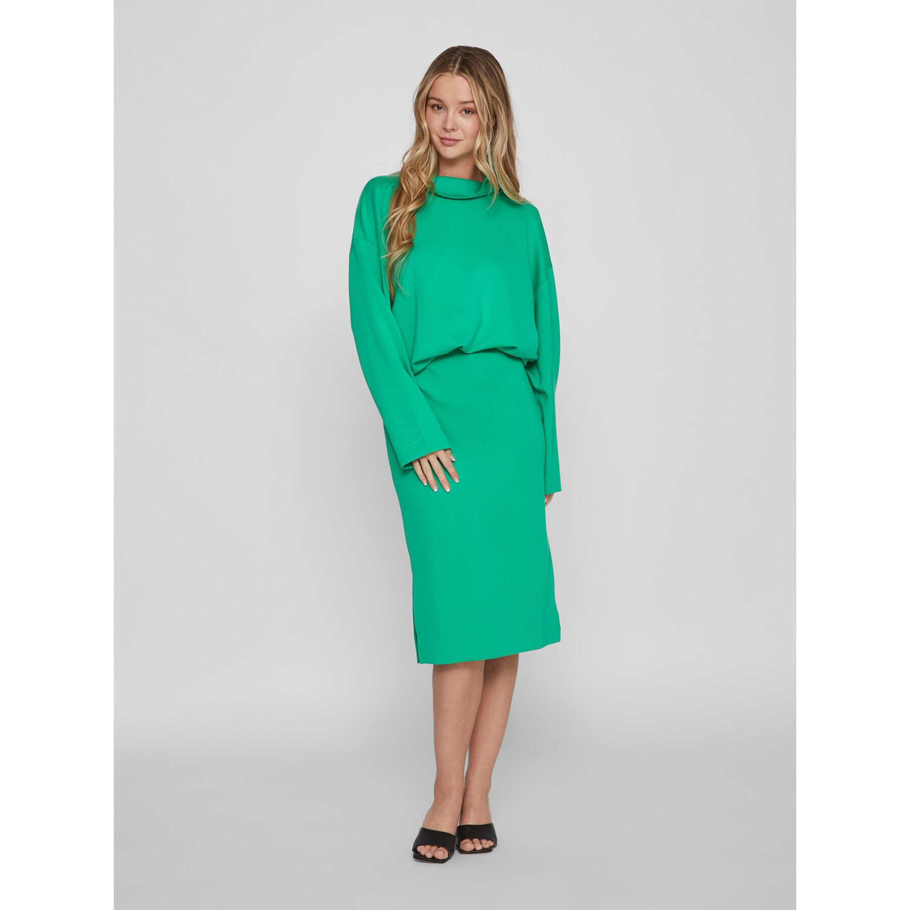 Vila Суитшърт 14088385 Зелен Relaxed Fit - Pepit.bg