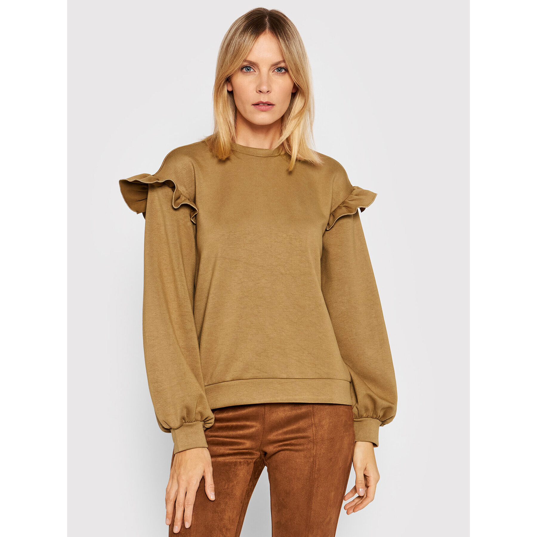 Vila Суитшърт Sif 14067685 Кафяв Relaxed Fit - Pepit.bg