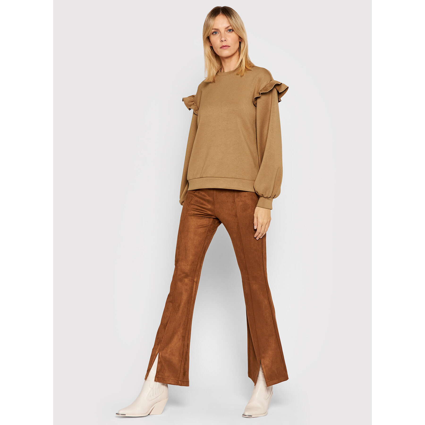 Vila Суитшърт Sif 14067685 Кафяв Relaxed Fit - Pepit.bg