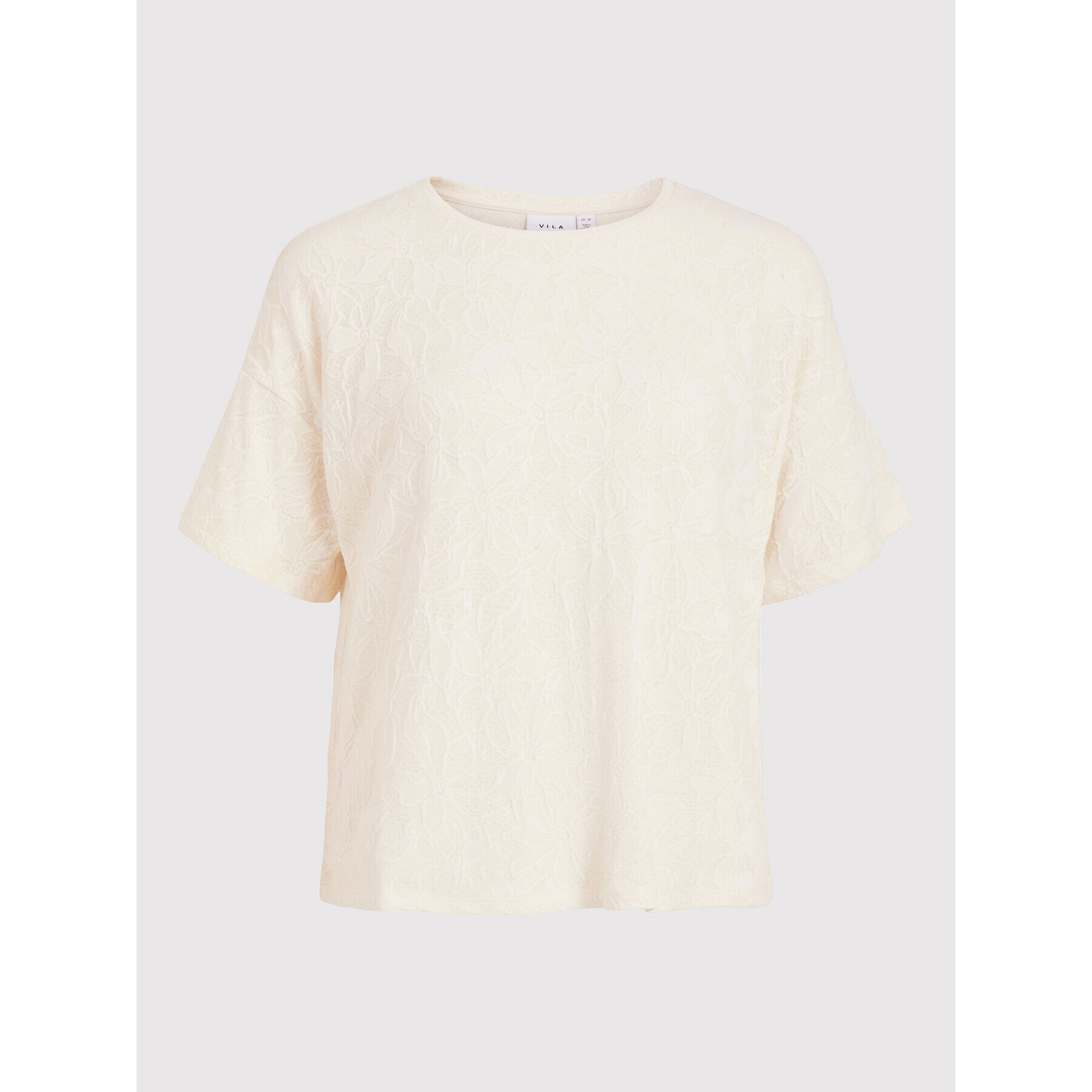Vila Тишърт Blomst 14075207 Бежов Relaxed Fit - Pepit.bg