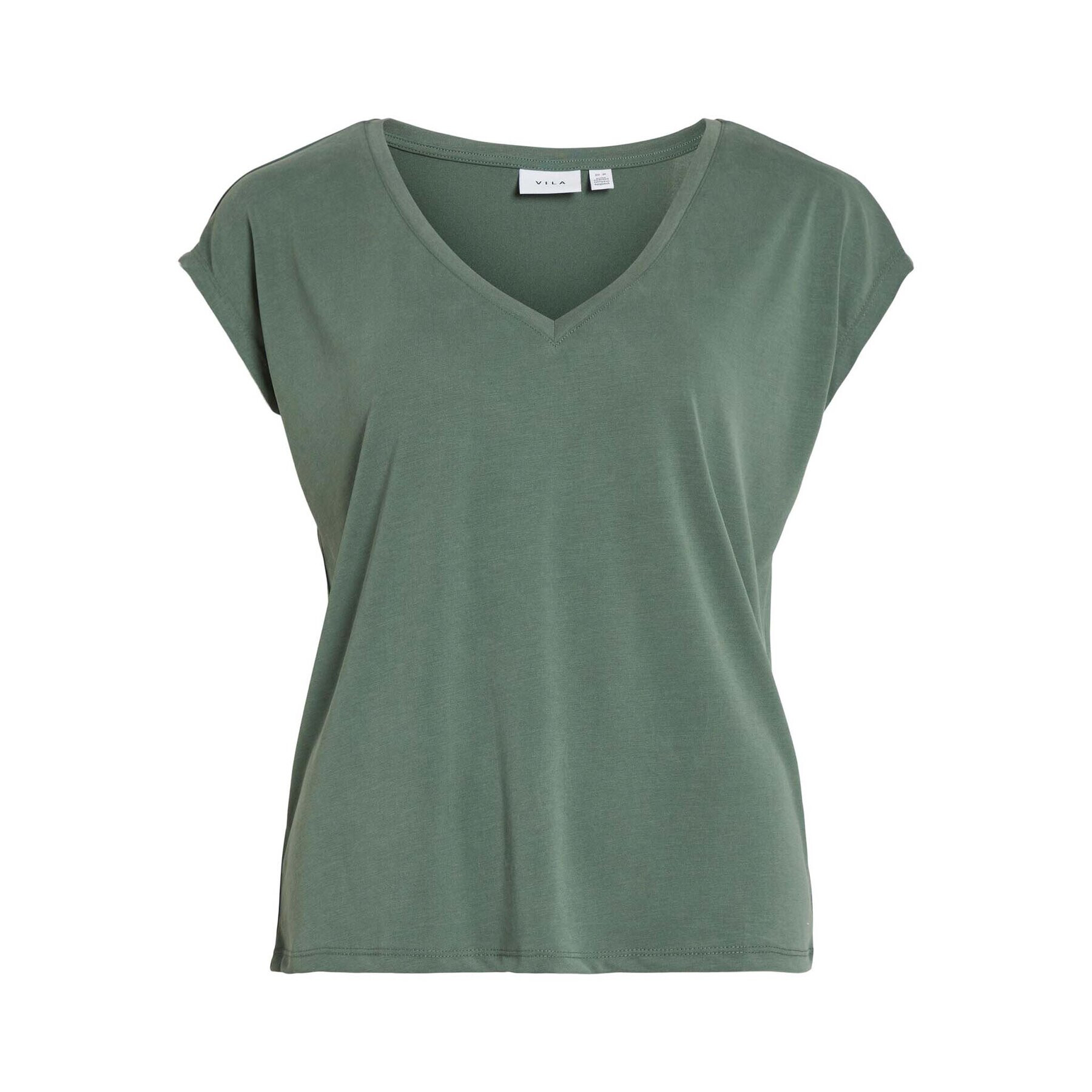 Vila Тишърт Modala 14074847 Зелен Relaxed Fit - Pepit.bg