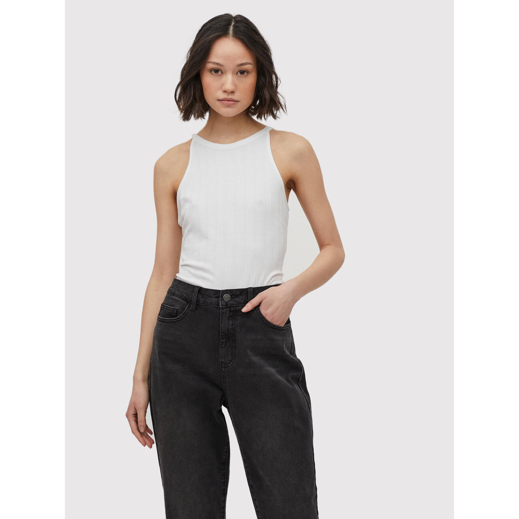 Vila топ Athalia 14070249 Бял Regular Fit - Pepit.bg