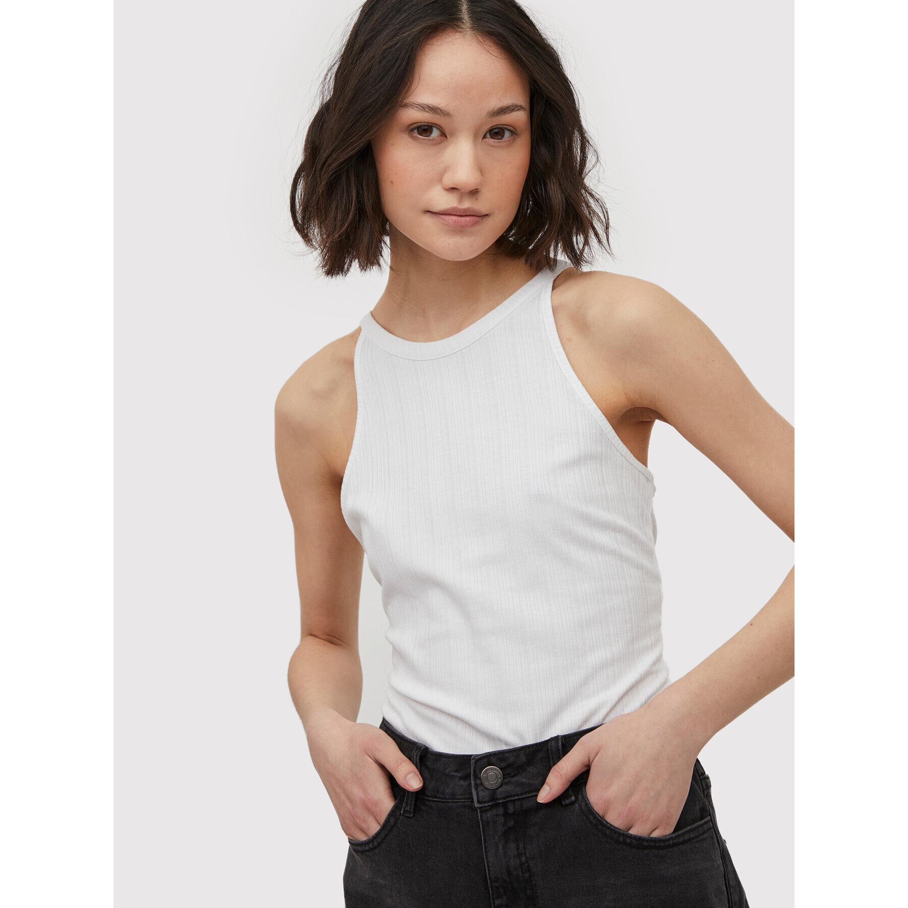 Vila топ Athalia 14070249 Бял Regular Fit - Pepit.bg
