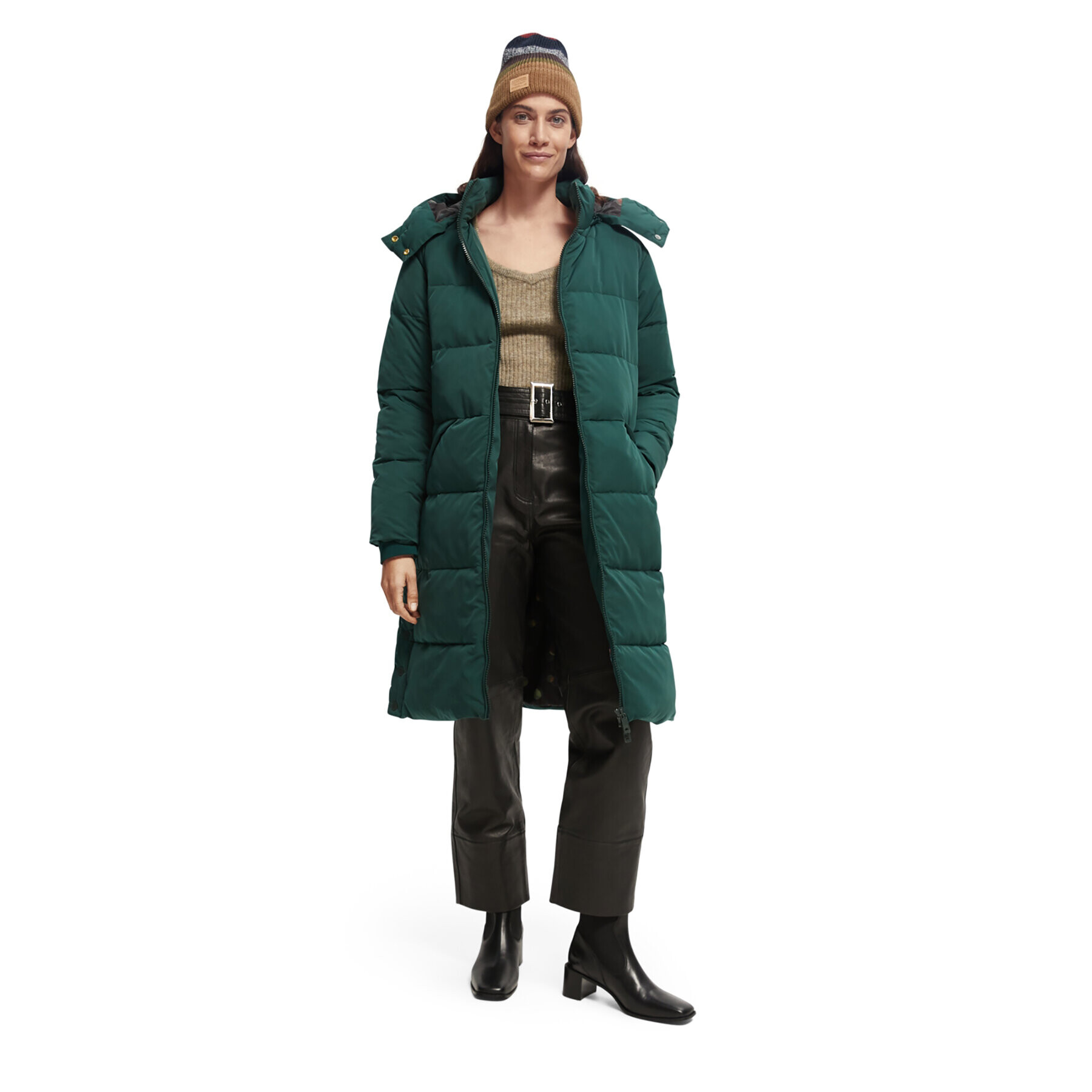 Scotch & Soda Пухено яке 168761 Зелен Regular Fit - Pepit.bg
