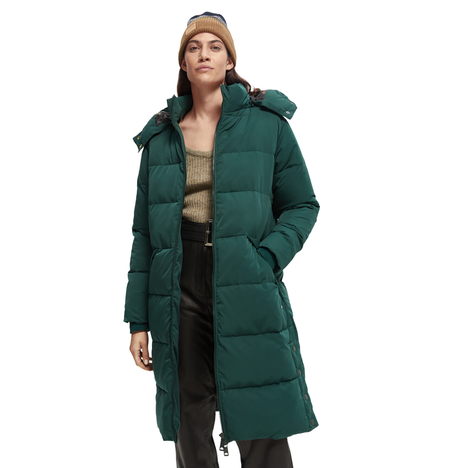 Scotch & Soda Пухено яке 168761 Зелен Regular Fit - Pepit.bg