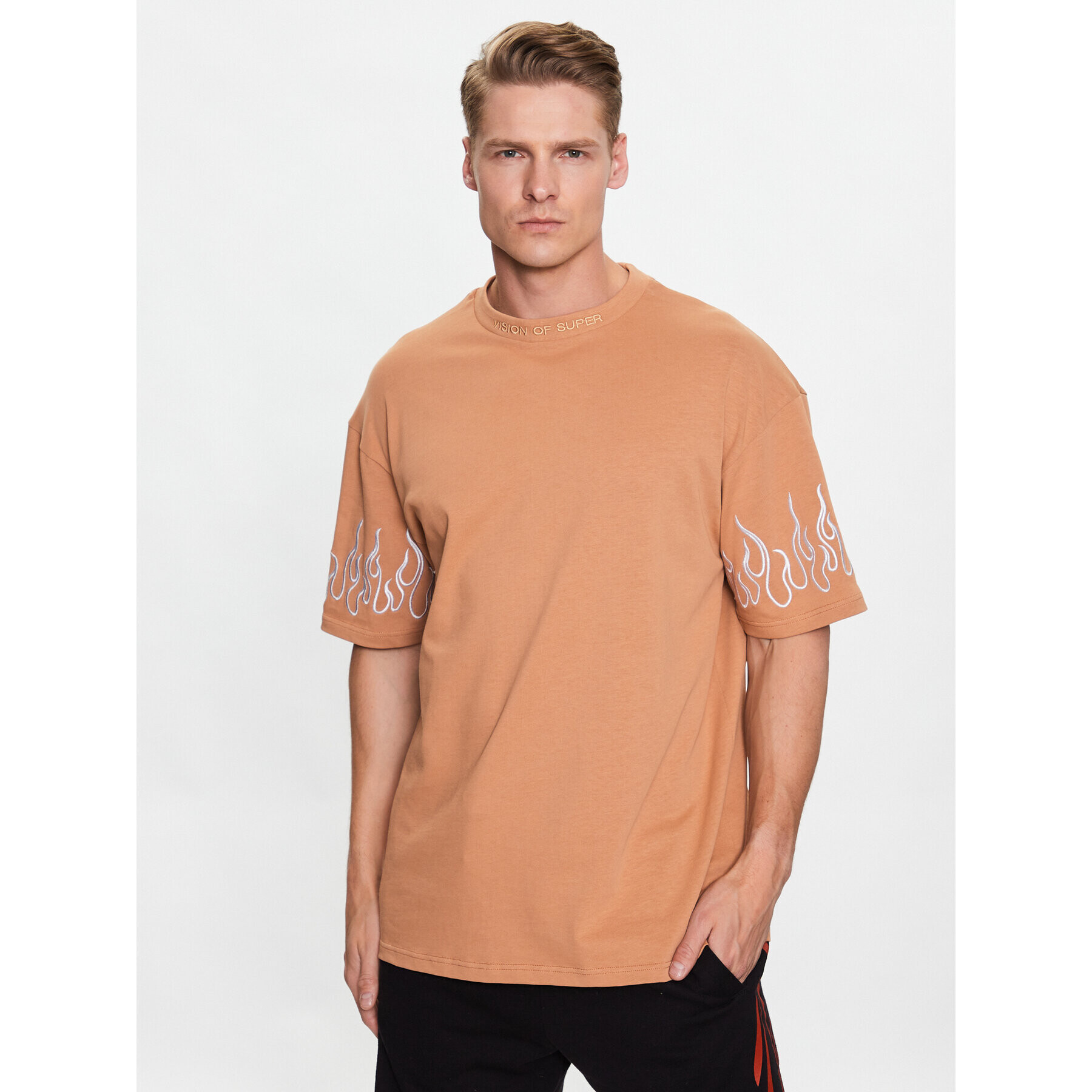 Vision Of Super Тишърт VS00590 Кафяв Regular Fit - Pepit.bg