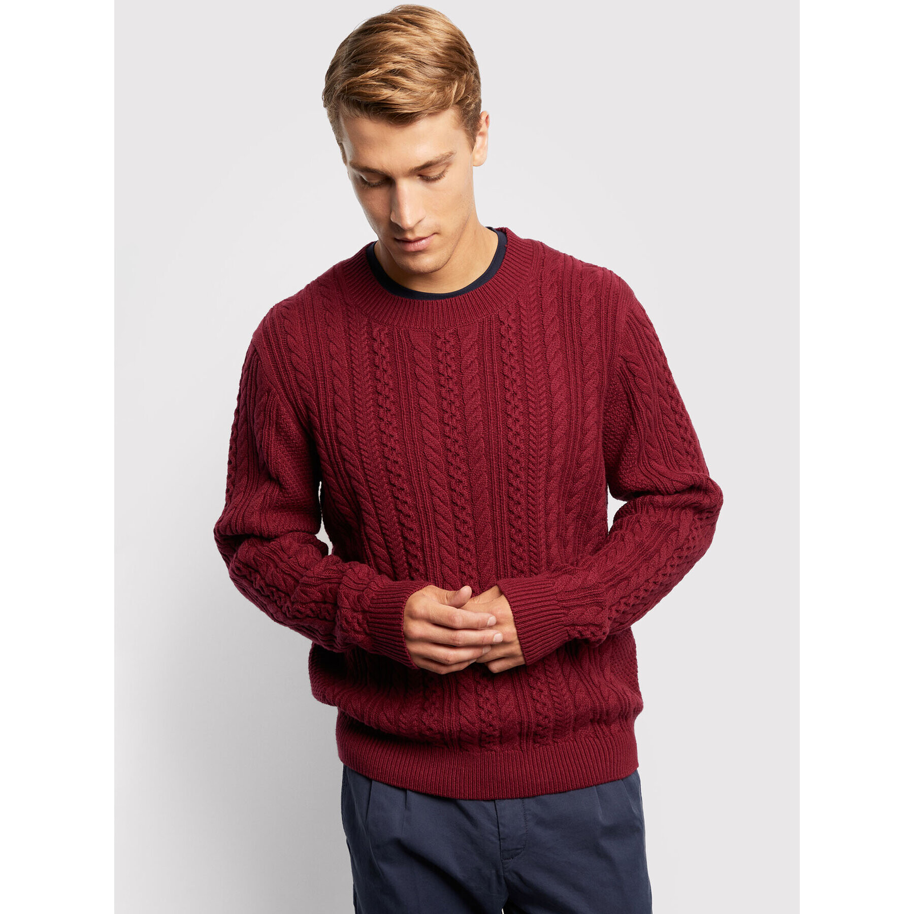 Vistula Пуловер Frank RX1582 Бордо Regular Fit - Pepit.bg