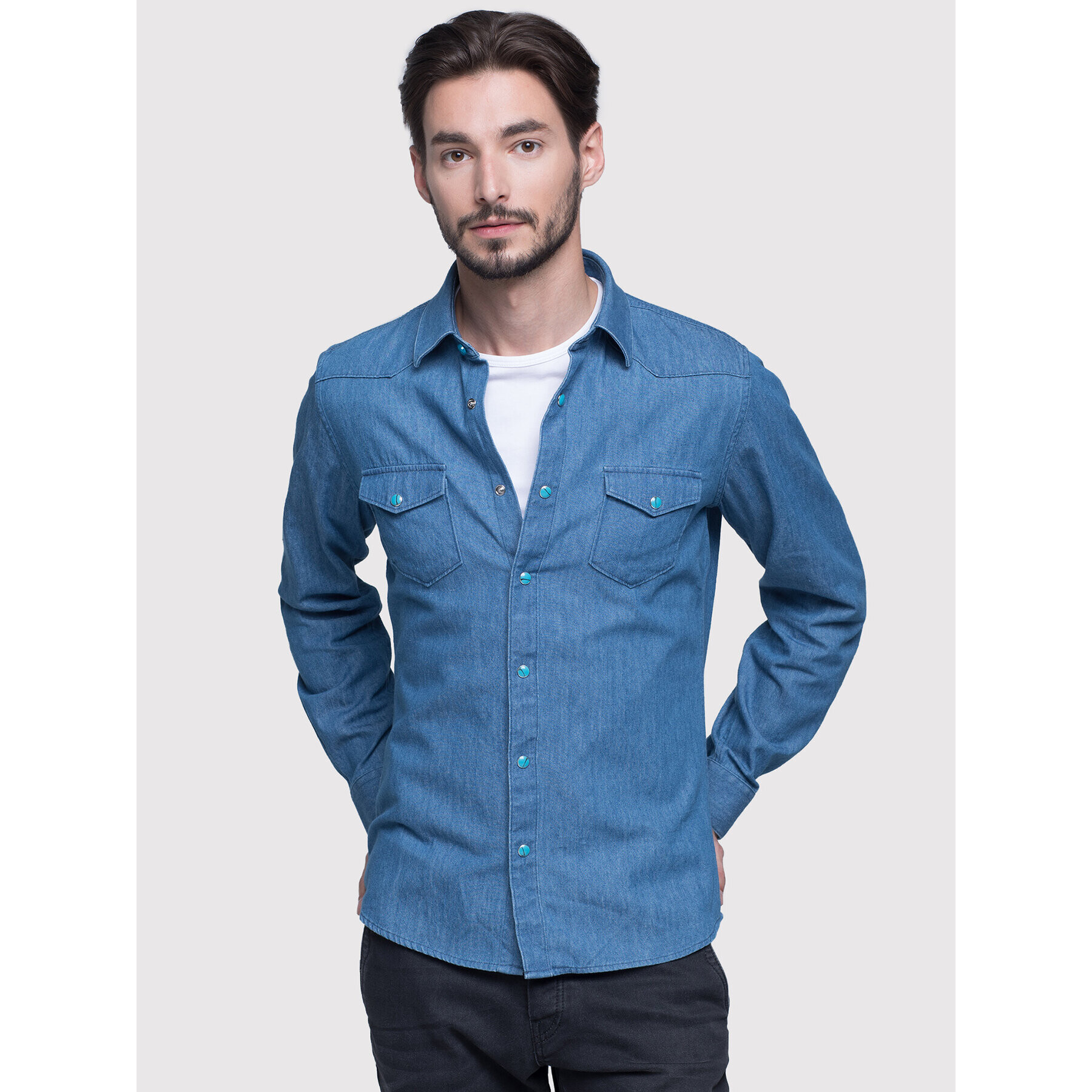 Vistula Риза Broncho XA0672 Син Slim Fit - Pepit.bg