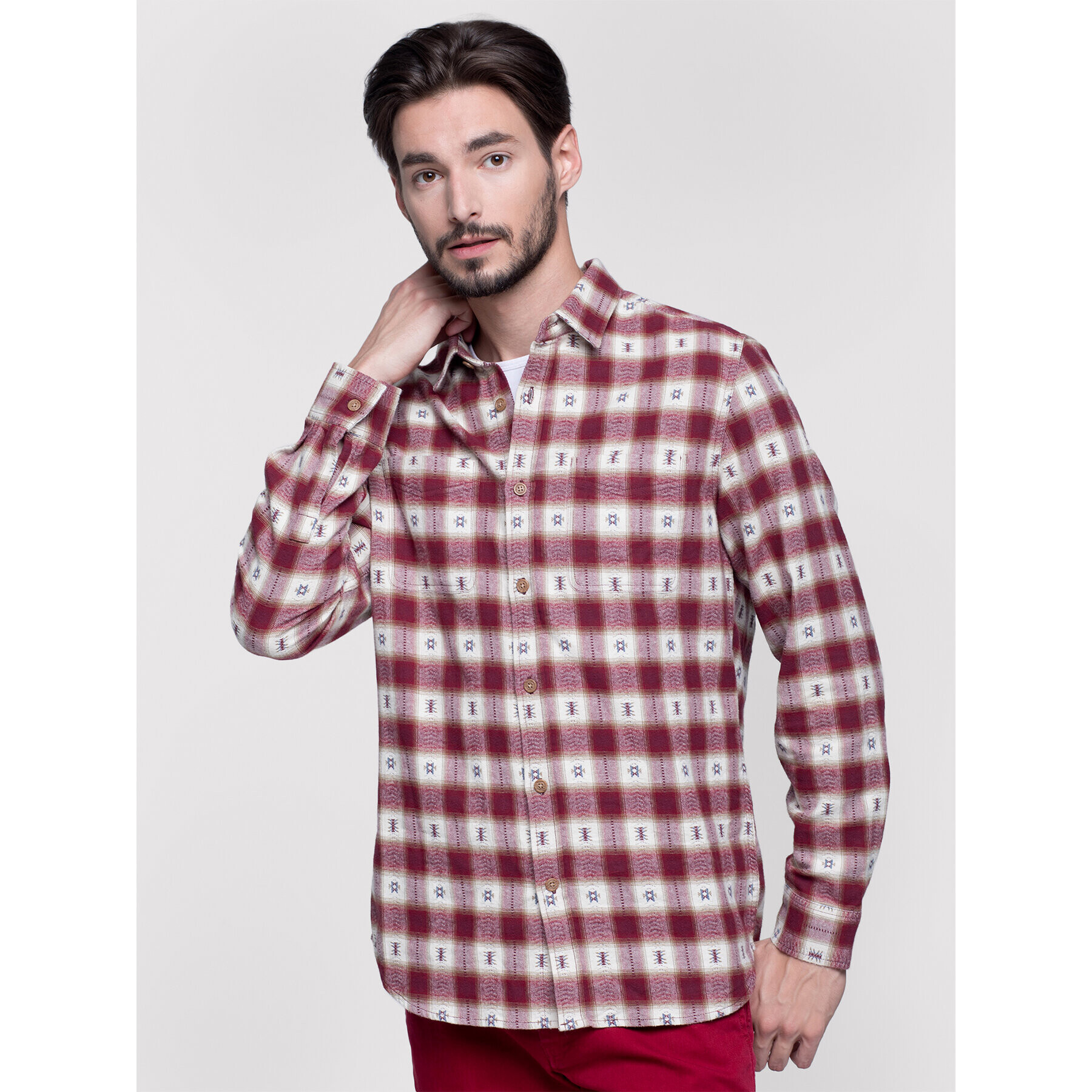 Vistula Риза Ramiro XA0692 Бордо Slim Fit - Pepit.bg