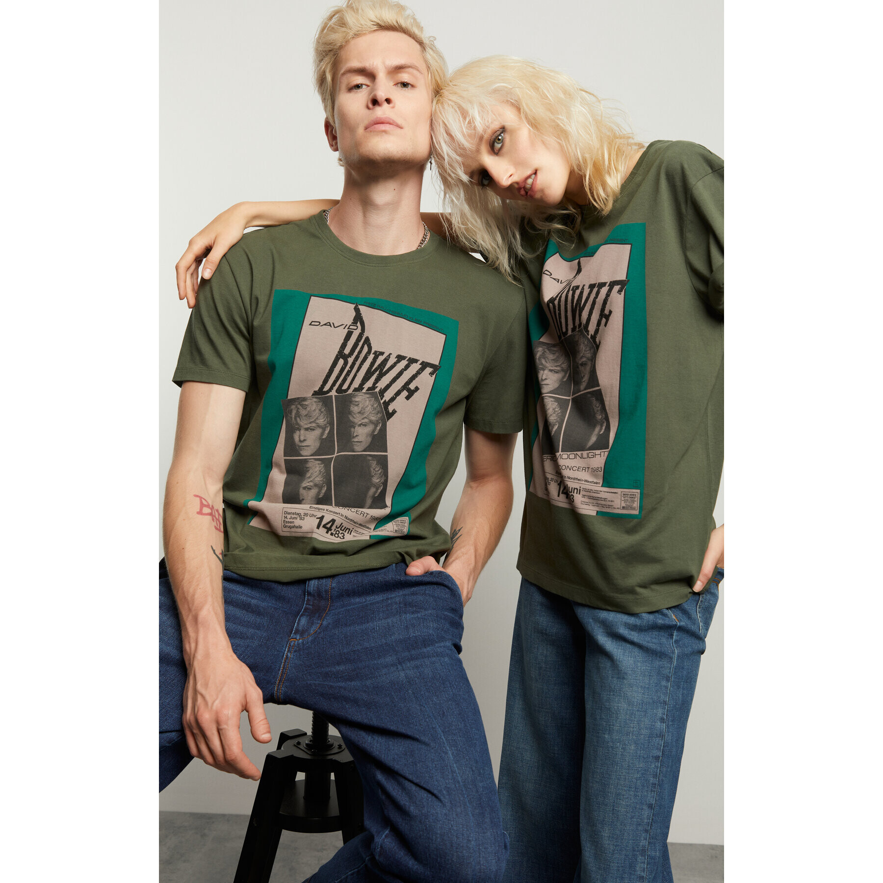 Vistula Тишърт Unisex David Bowie 3 XA1337 Зелен Regular Fit - Pepit.bg