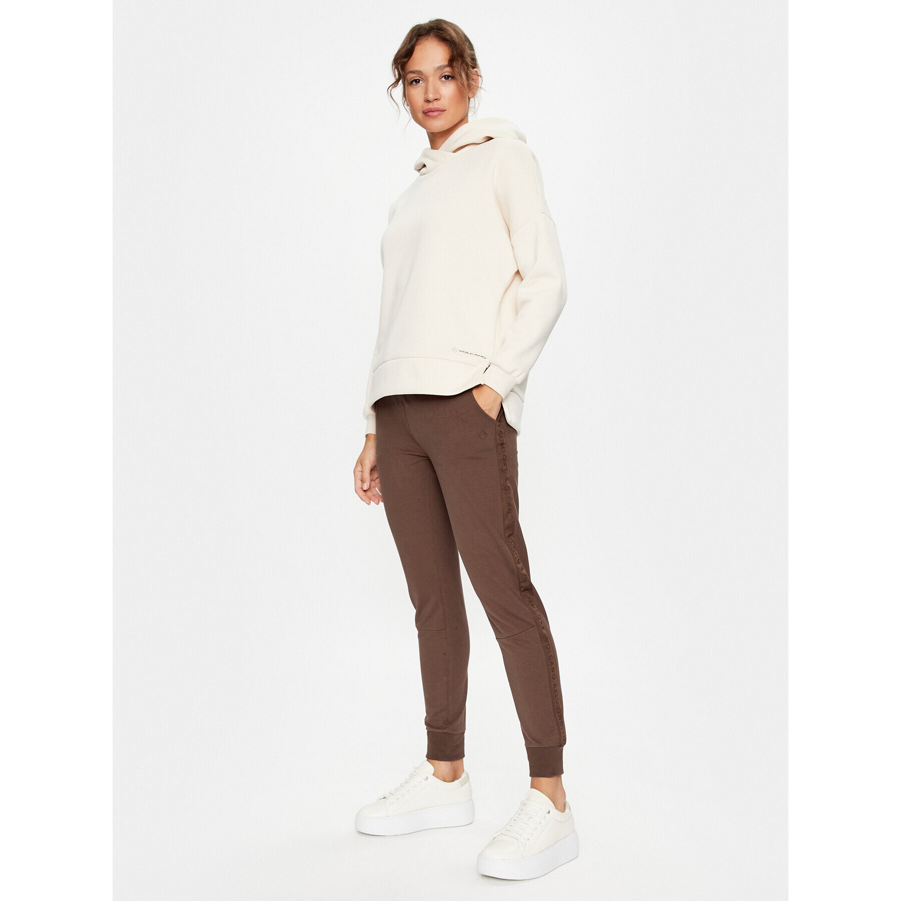 Volcano Долнище анцуг N-Lilis L28310-S23 Кафяв Regular Fit - Pepit.bg