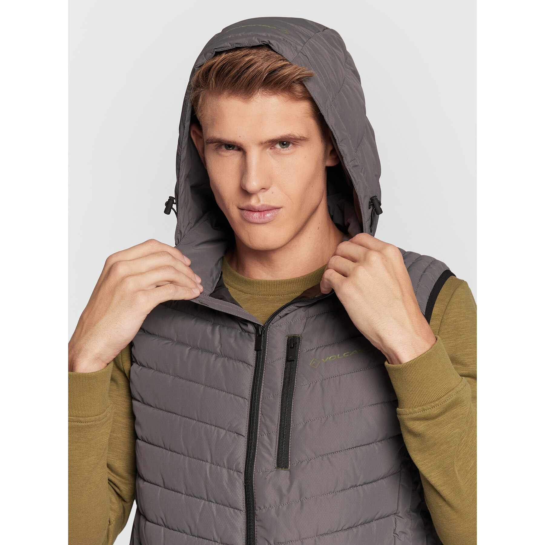 Volcano Елек V-Gori M24081-W23 Сив Regular Fit - Pepit.bg