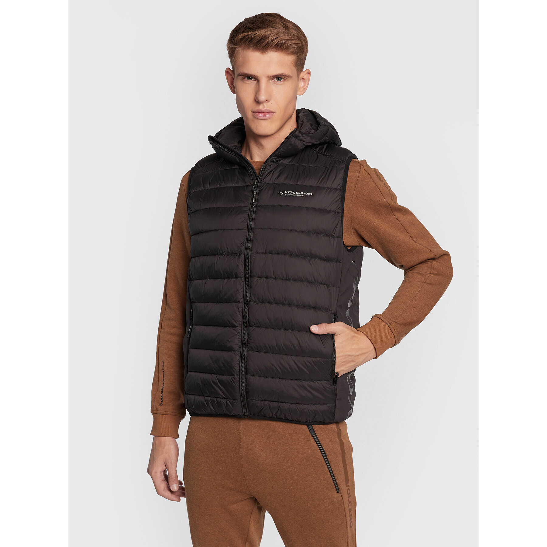 Volcano Елек V-Lixir M24082-W23 Черен Regular Fit - Pepit.bg
