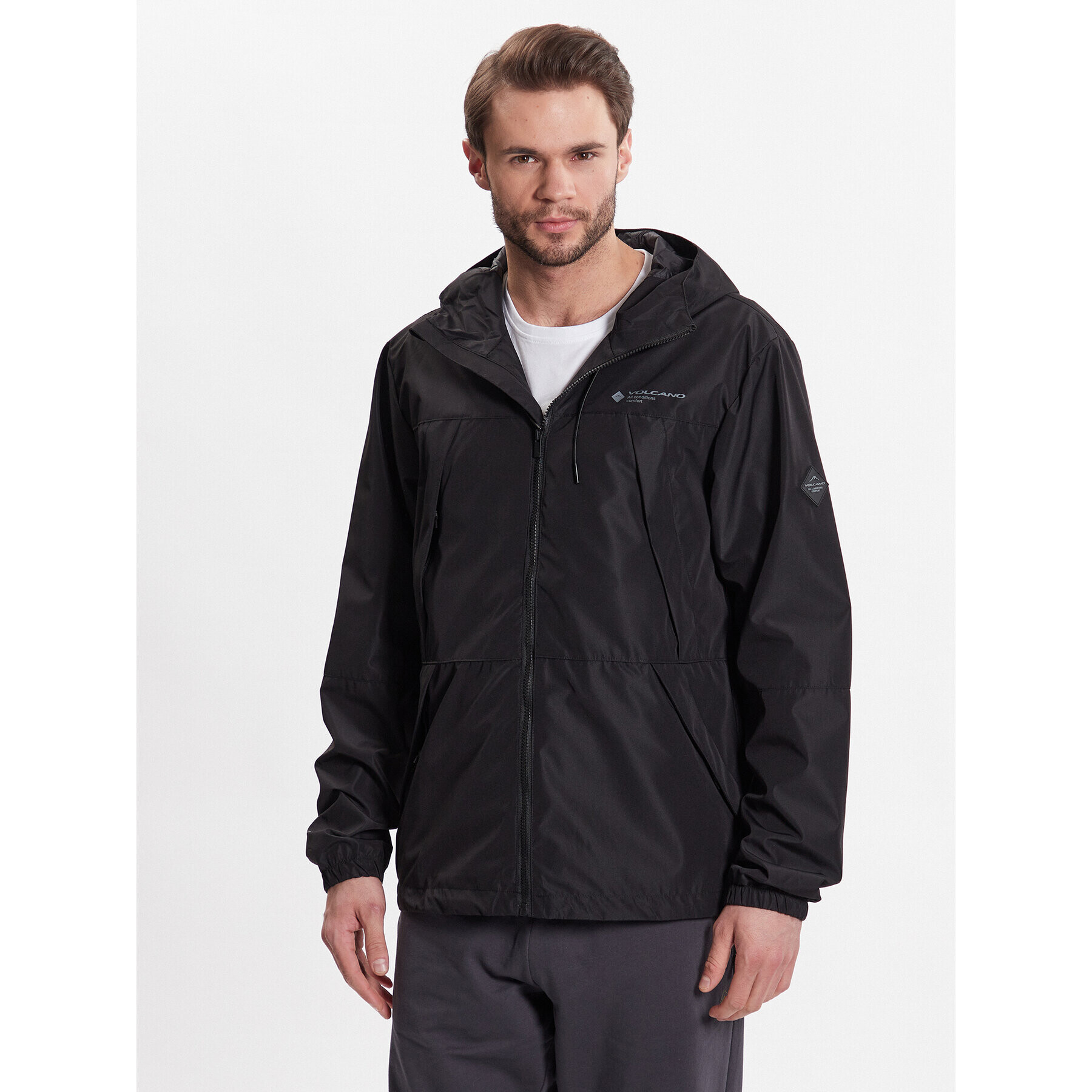 Volcano Яке за дъжд J-Harrinson M06191-S23 Черен Regular Fit - Pepit.bg