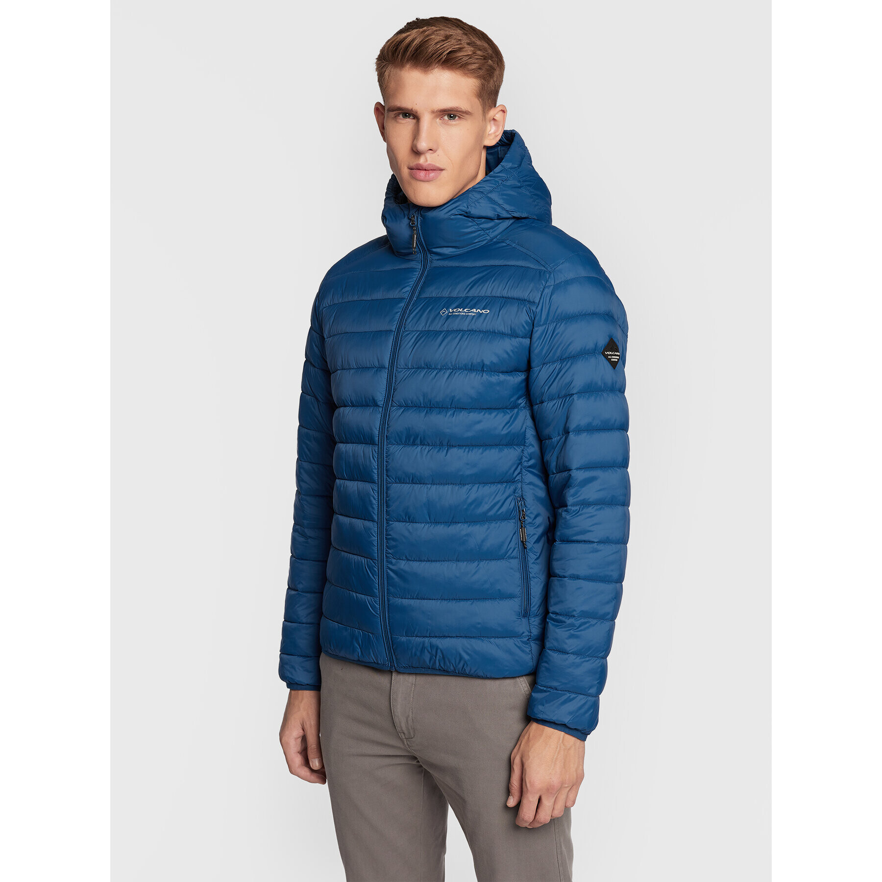 Volcano Пухено яке J-Finner M06088-W23 Син Regular Fit - Pepit.bg