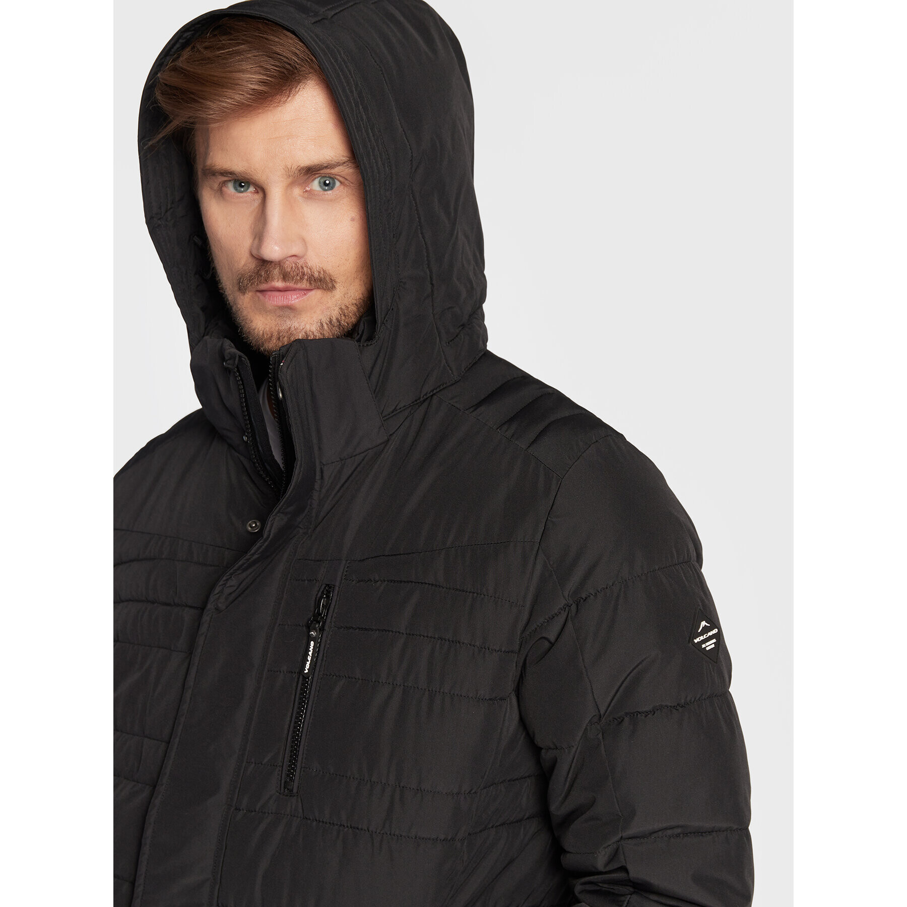 Volcano Пухено яке J-Host M06094-W23 Черен Regular Fit - Pepit.bg