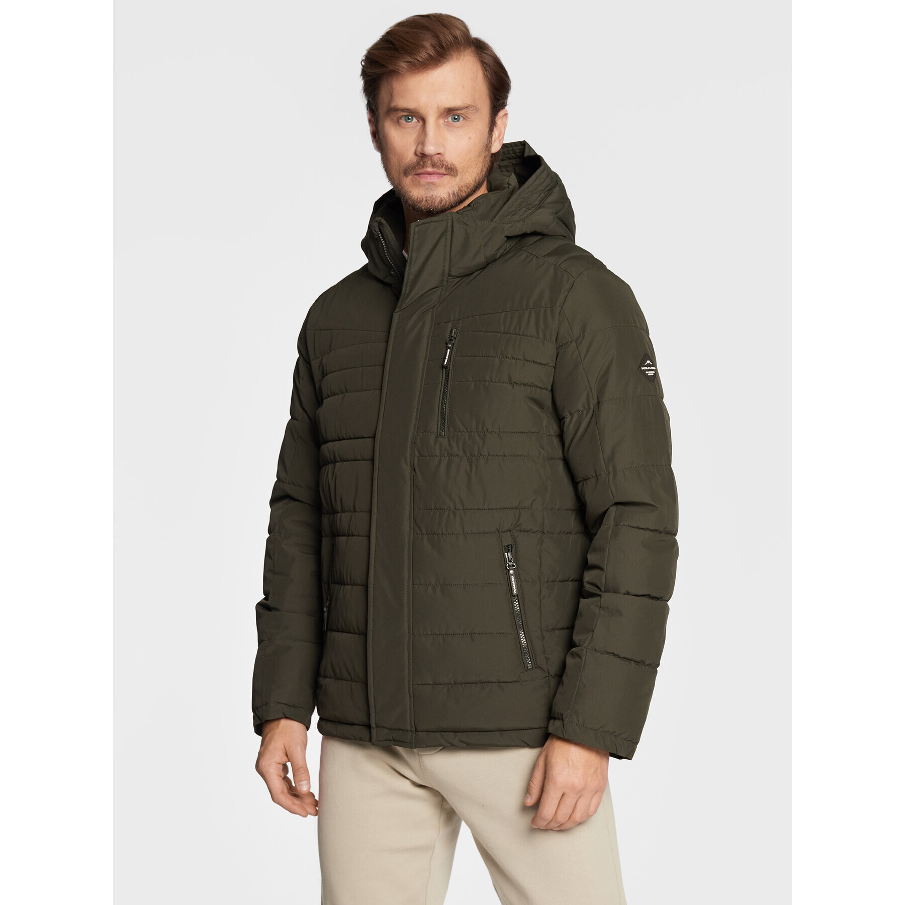Volcano Пухено яке J-Host M06094-W23 Зелен Regular Fit - Pepit.bg
