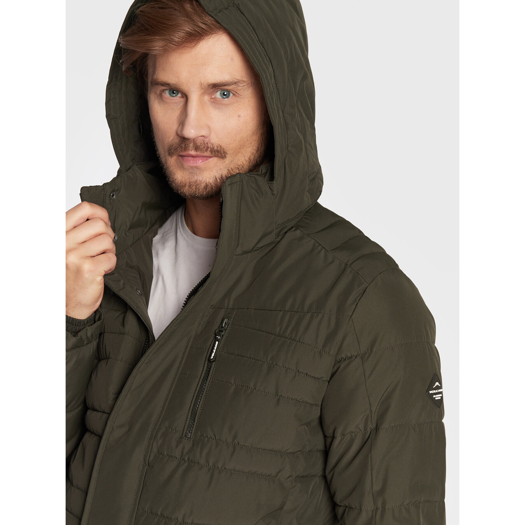 Volcano Пухено яке J-Host M06094-W23 Зелен Regular Fit - Pepit.bg