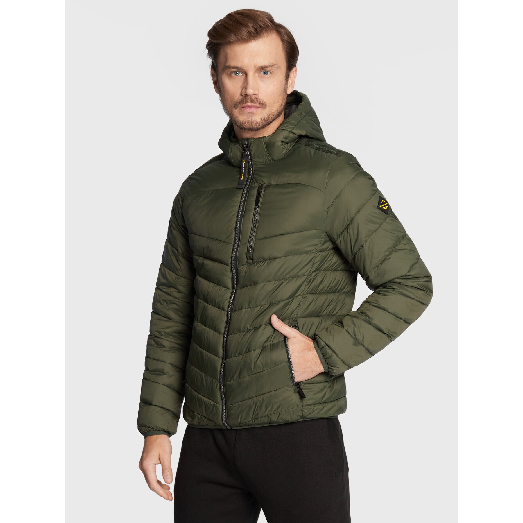 Volcano Пухено яке J-Kay M06091-W23 Зелен Regular Fit - Pepit.bg