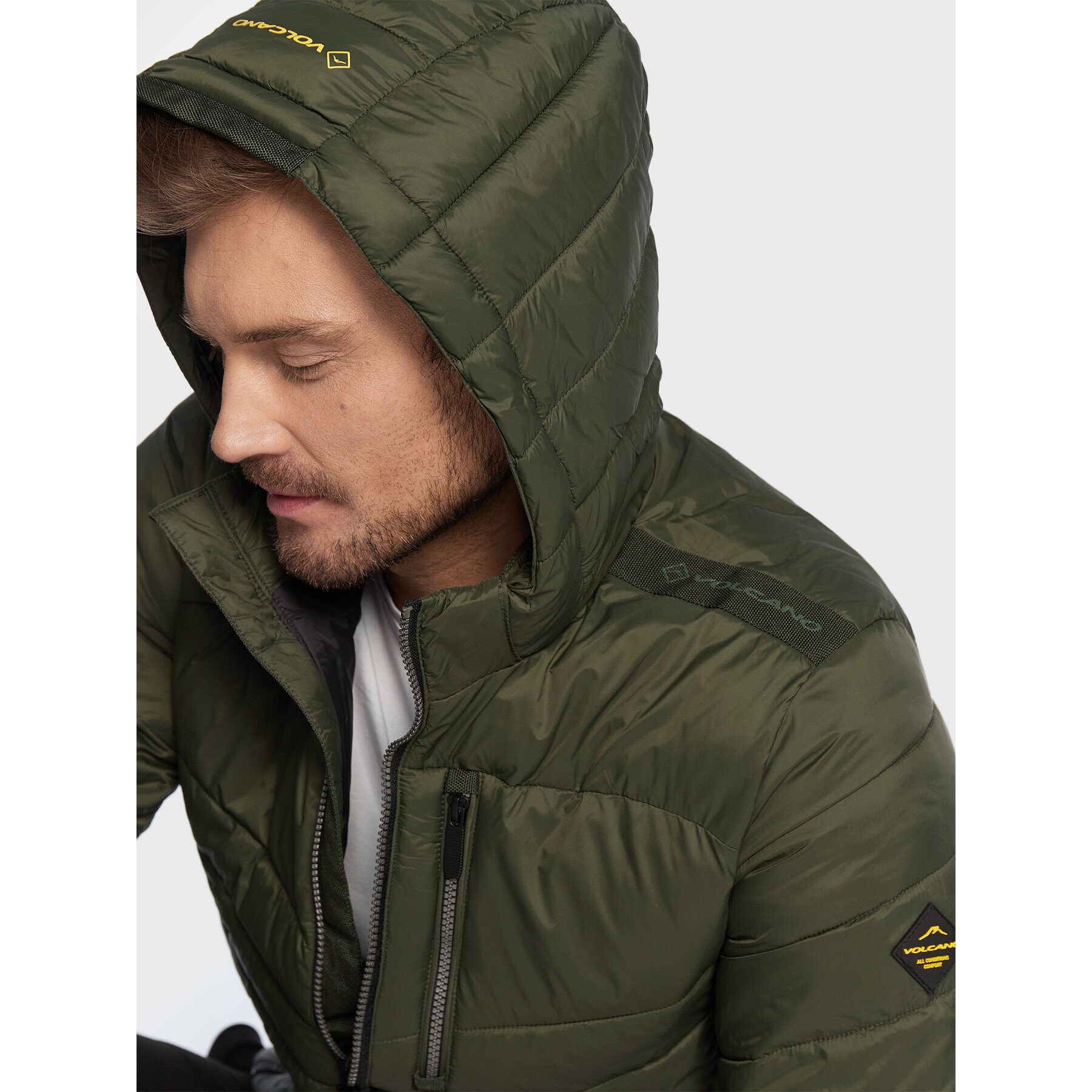 Volcano Пухено яке J-Kay M06091-W23 Зелен Regular Fit - Pepit.bg