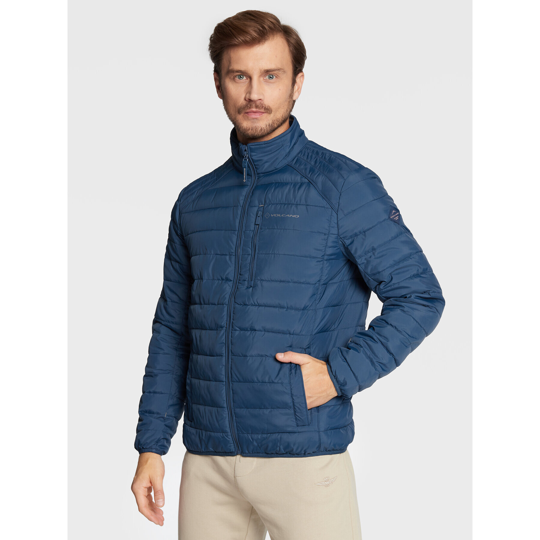 Volcano Пухено яке J-Modero M06086-W23 Син Regular Fit - Pepit.bg