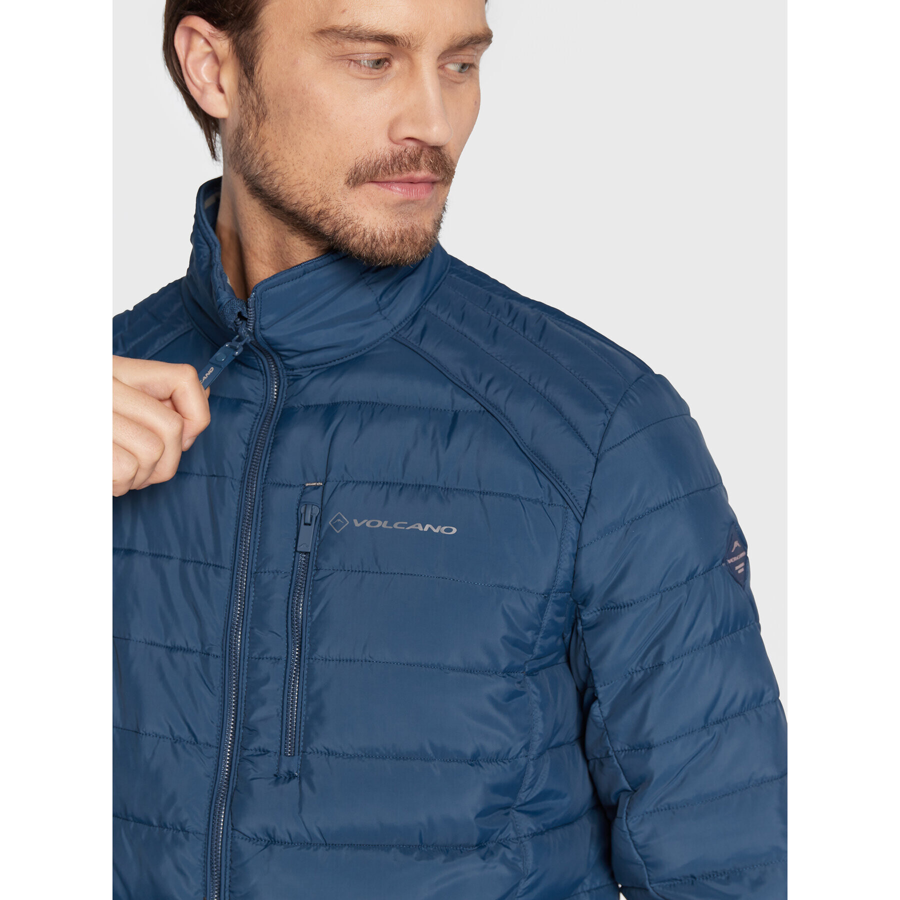 Volcano Пухено яке J-Modero M06086-W23 Син Regular Fit - Pepit.bg