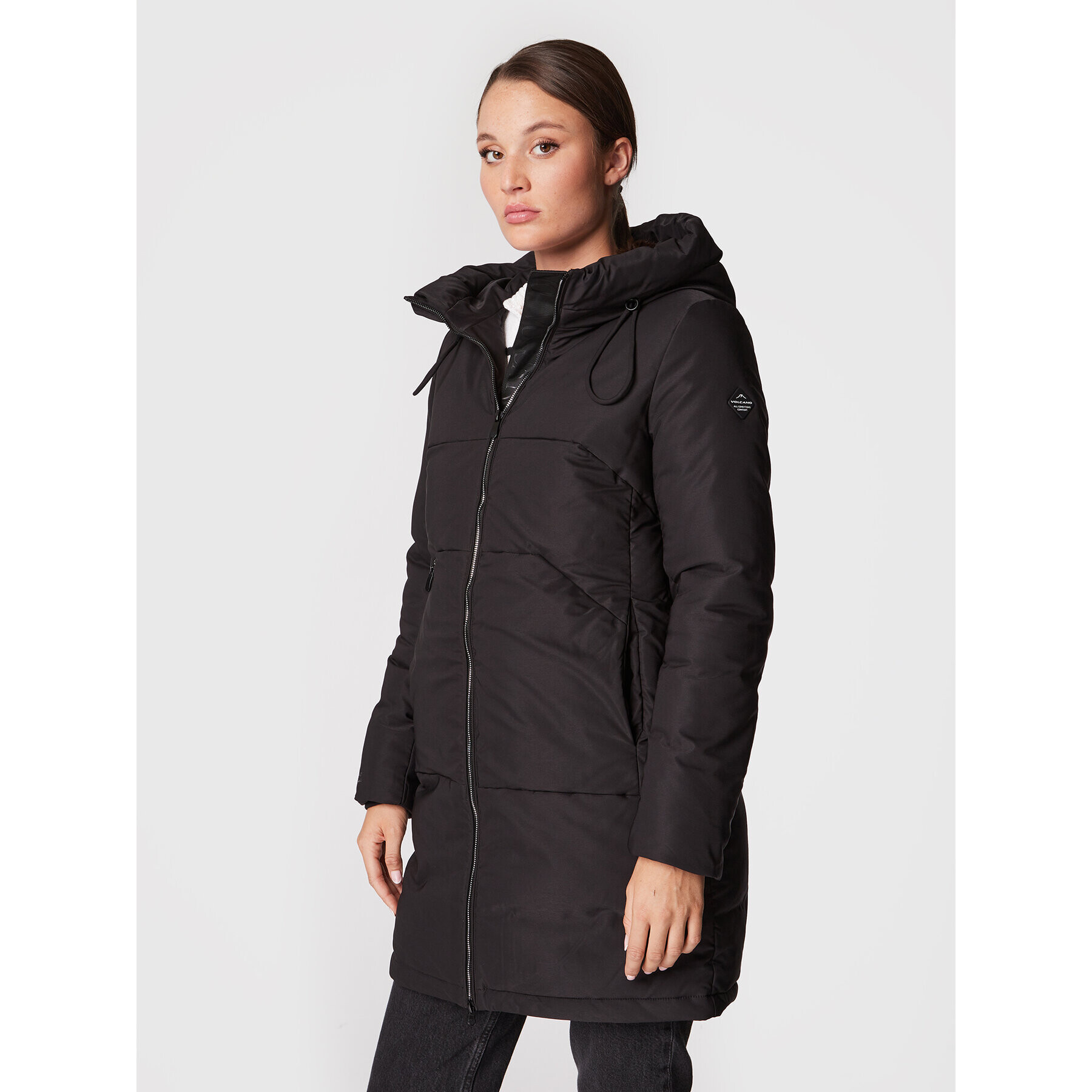 Volcano Пухено яке J-Vienna L22364-W23 Черен Regular Fit - Pepit.bg